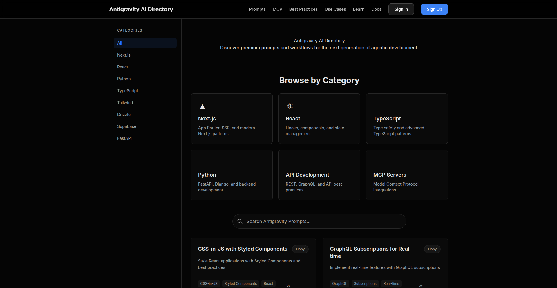 Antigravity AI Prompt Hub