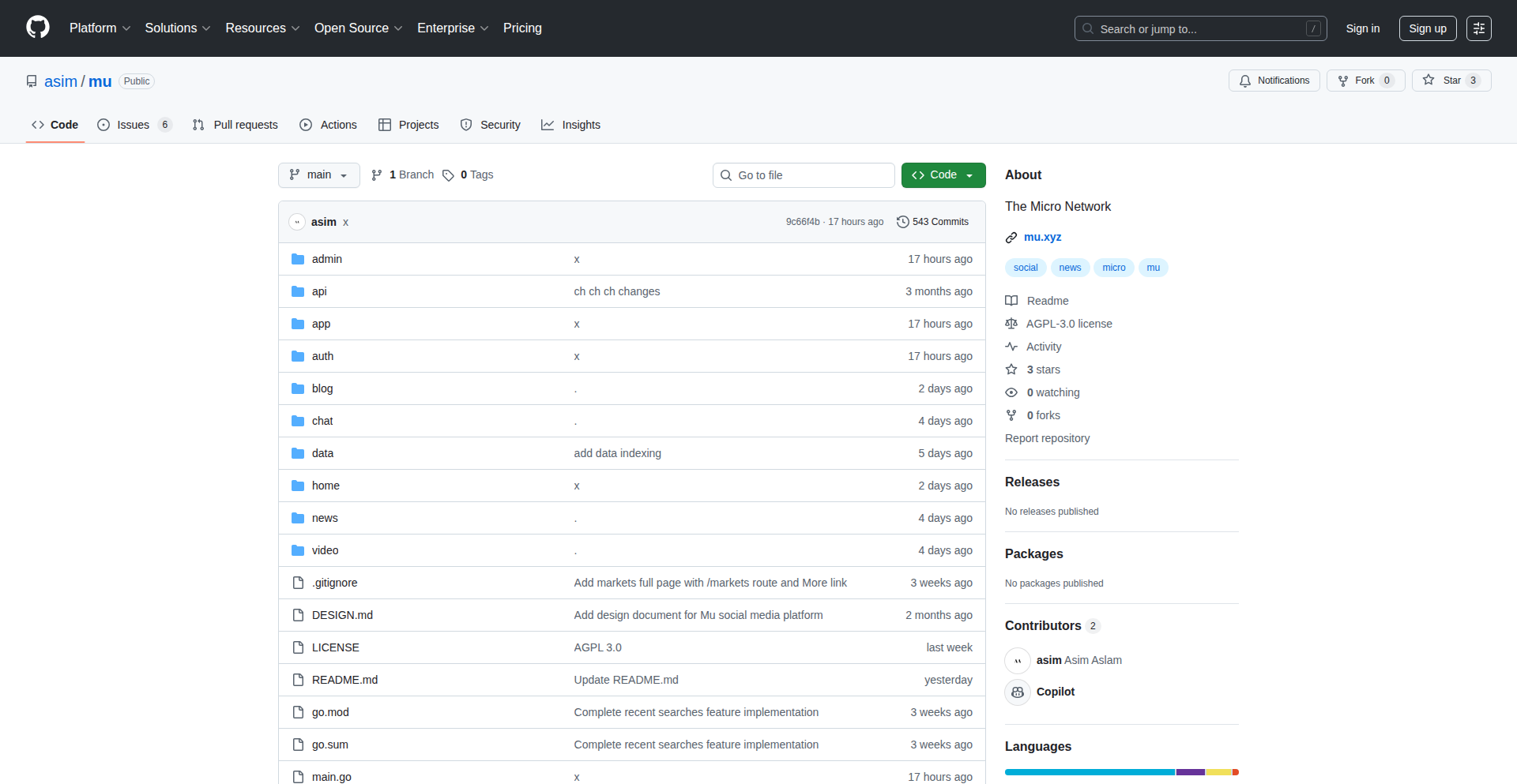 Mu: Decentralized Micro-Blogging Protocol