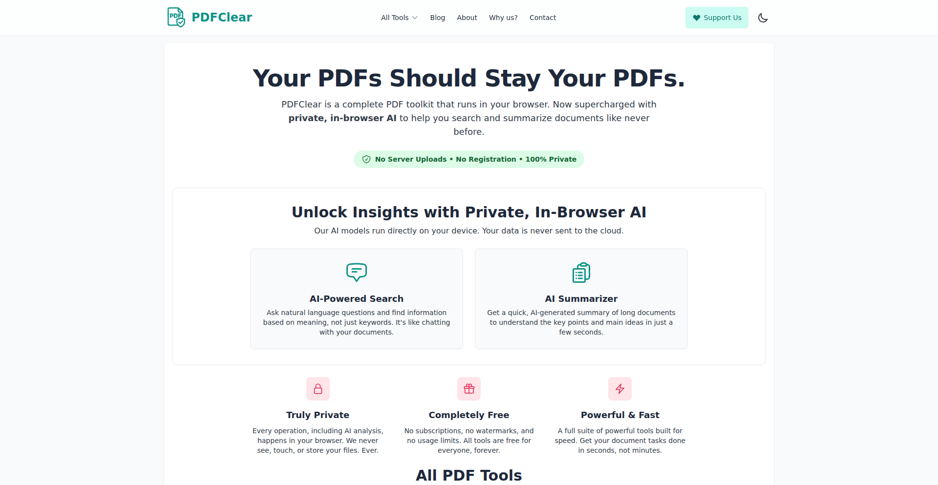 PDFClear: In-Browser PDF Alchemy with Local AI