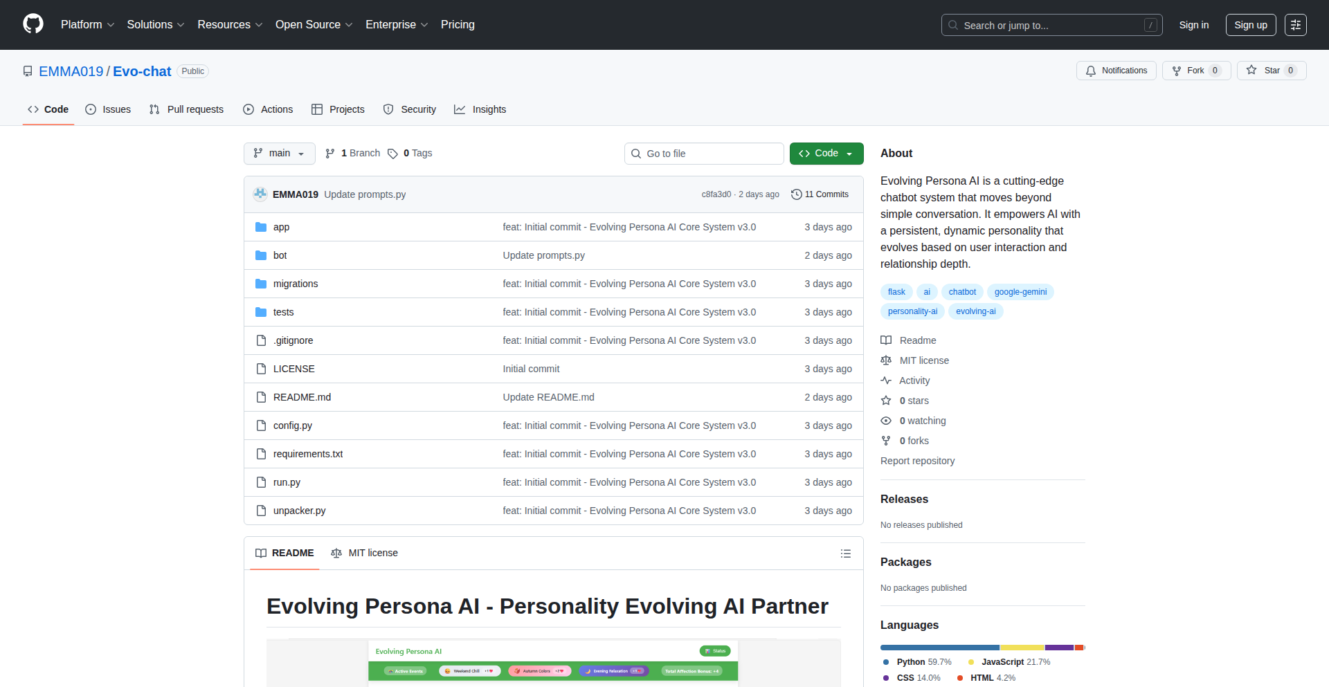 Evo-Chat: Evolving AI Persona Engine