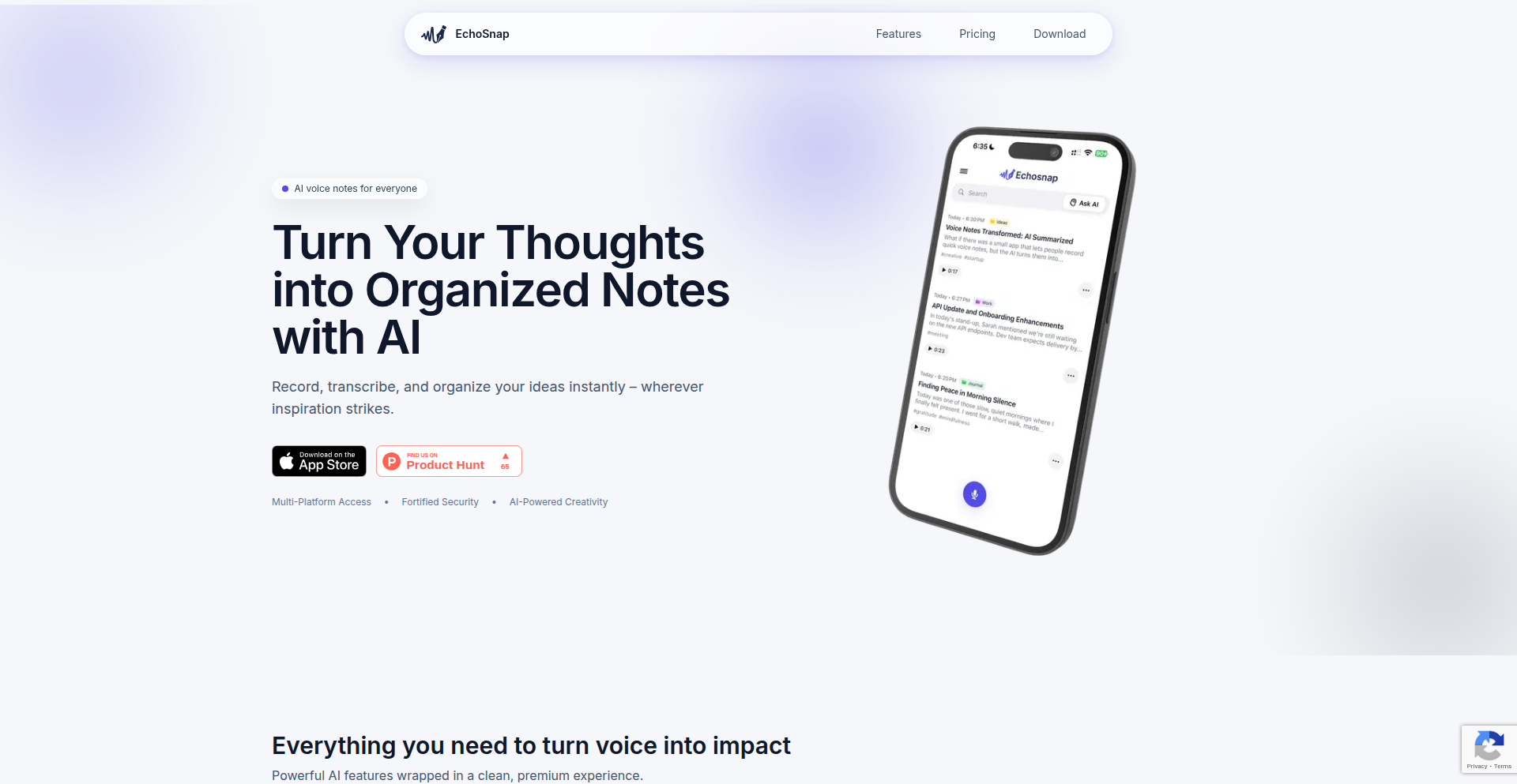 Echosnap AI: Voice-First Idea Capture
