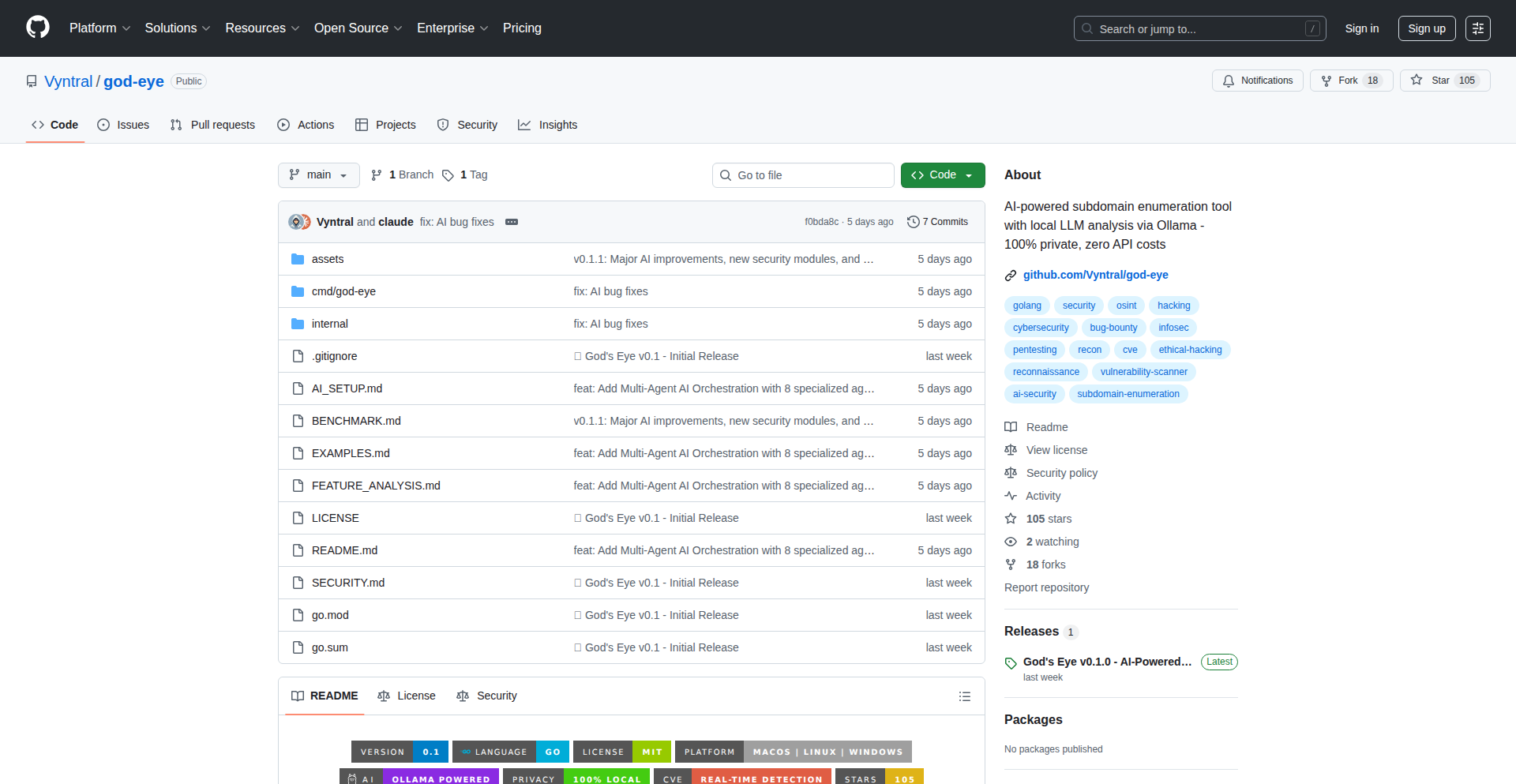 God's Eye: Local AI-Powered Subdomain Recon