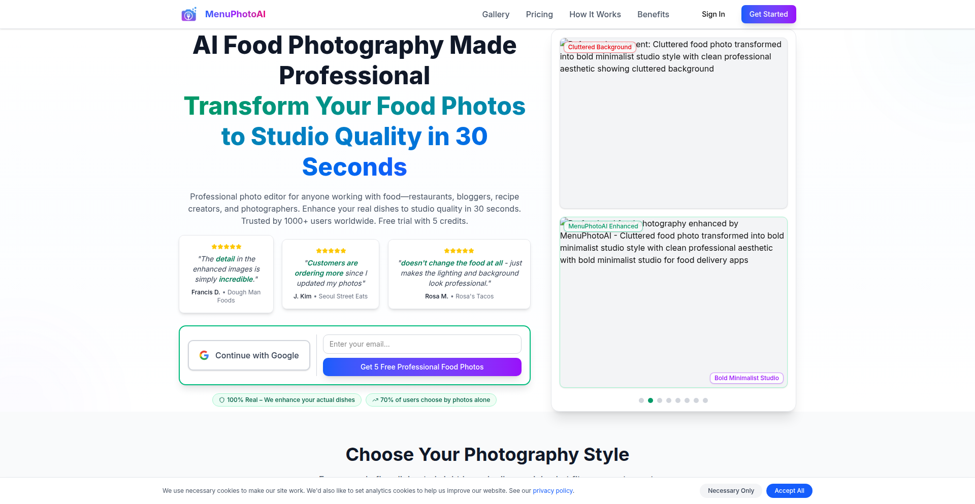 MenuPhotoAI: 菜品真实AI摄影
