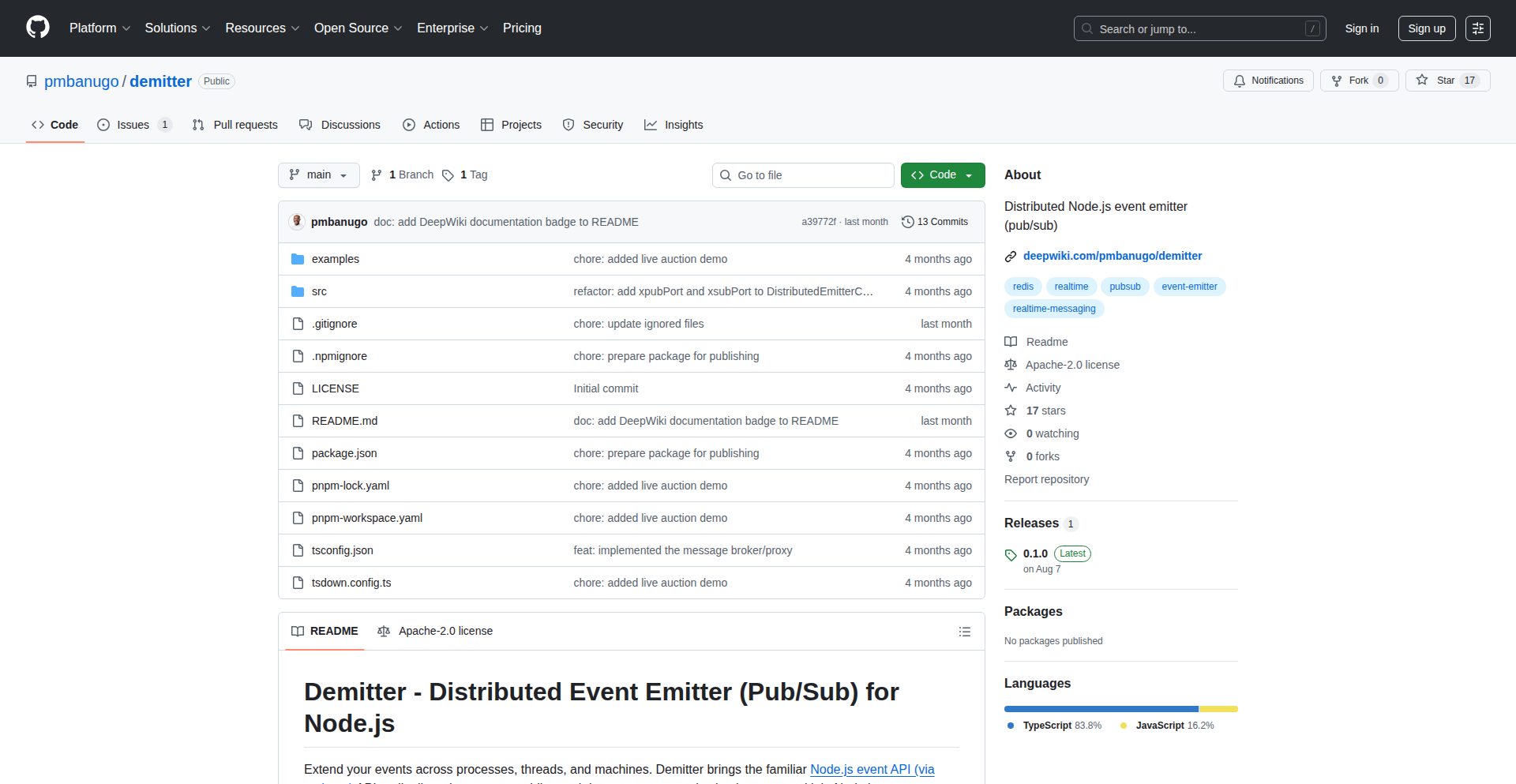 Demitter：分布式 Node.js 事件广播器