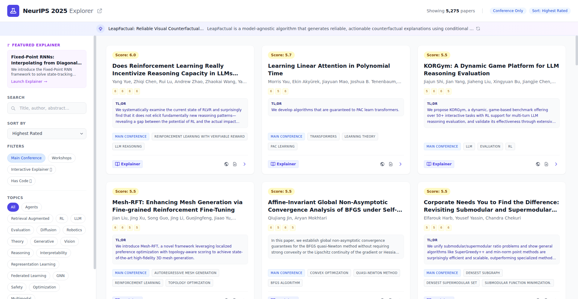 NeurIPS 2025 探索器