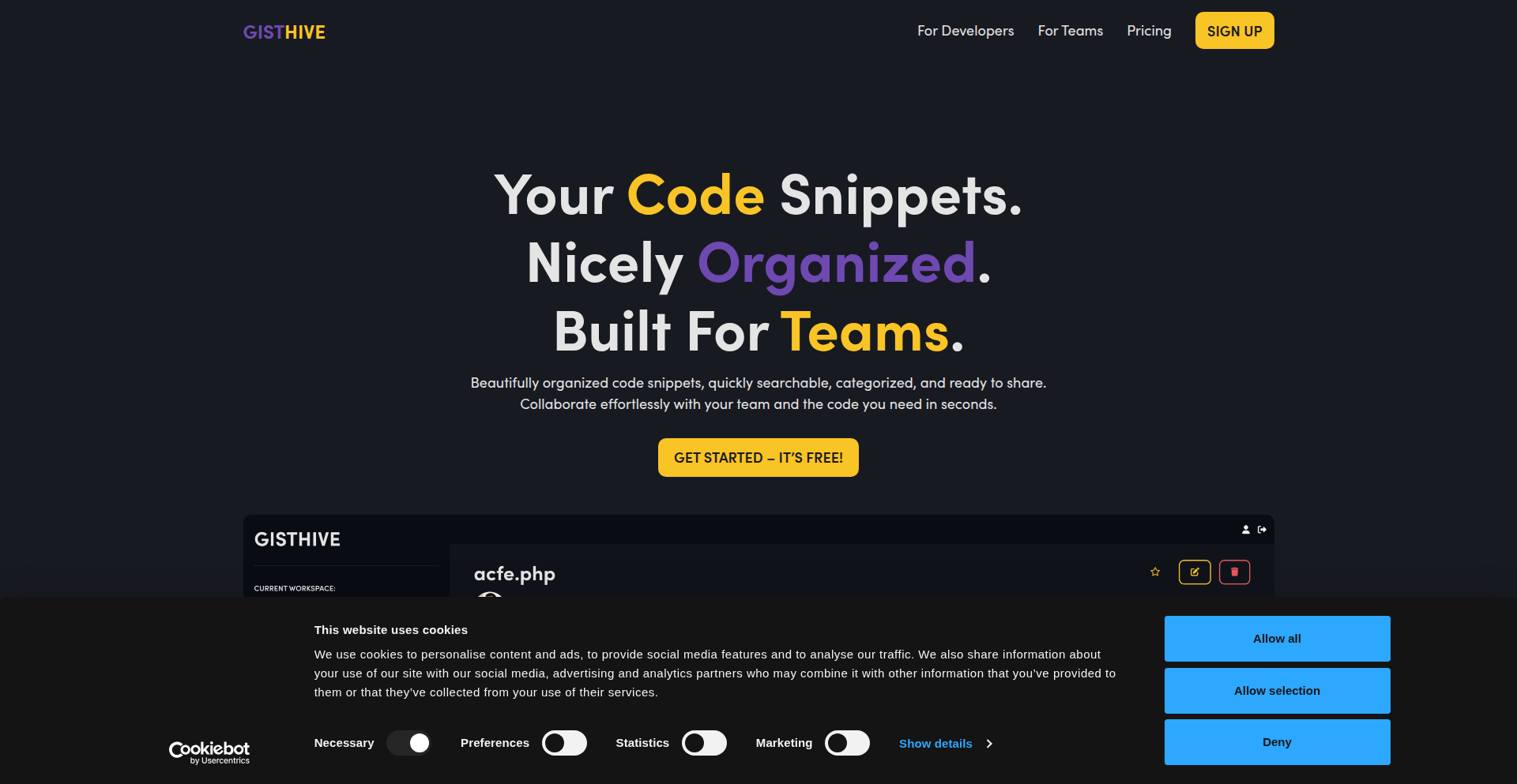 GistHive: Collaborative Code Snippet Vault