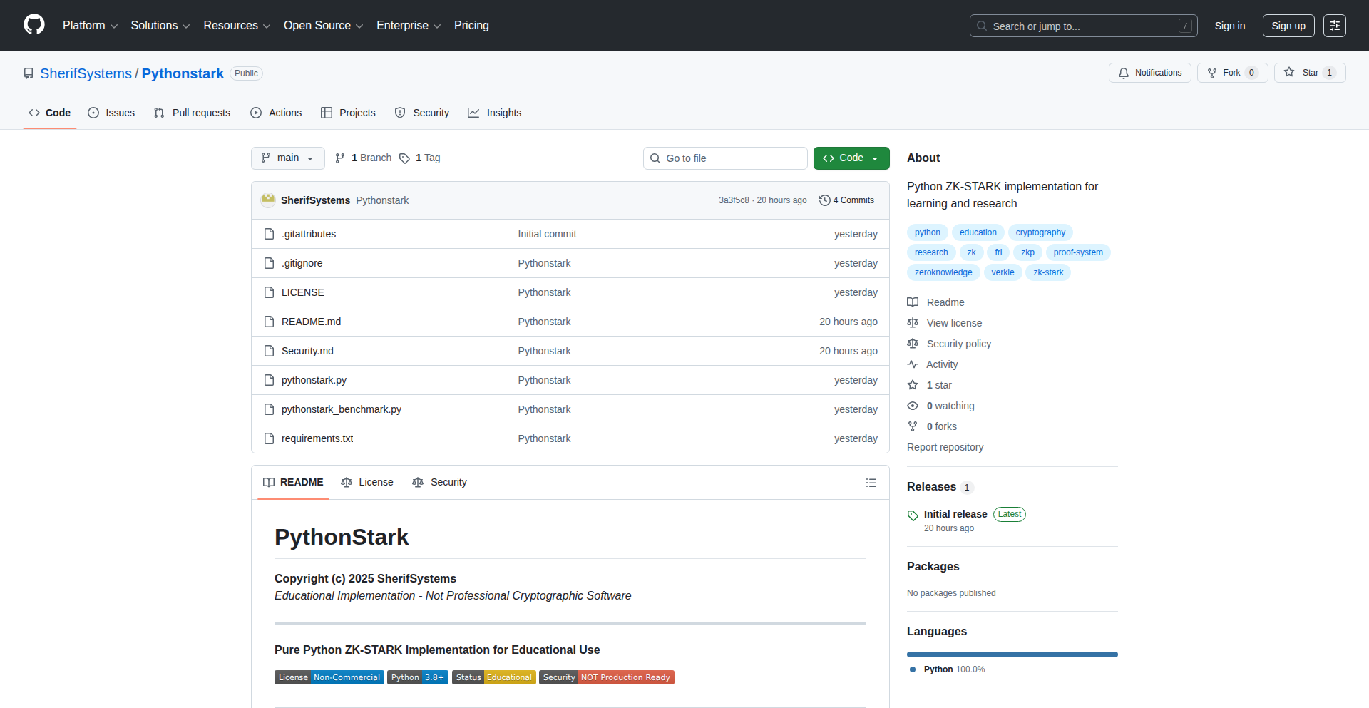 PythonStark: Educational ZK-STARK Proofs