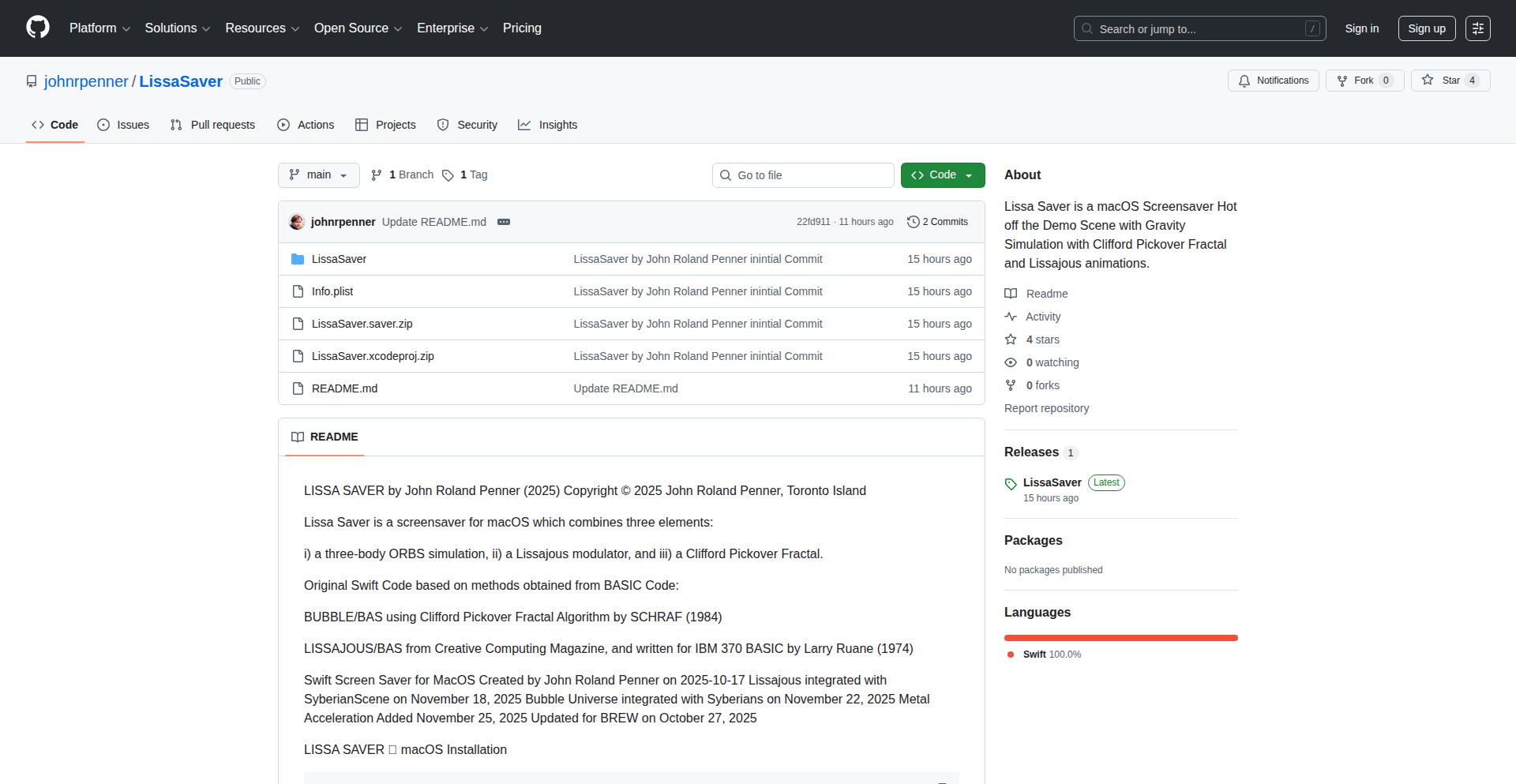Lissa Saver: Fractal Gravity Screensaver