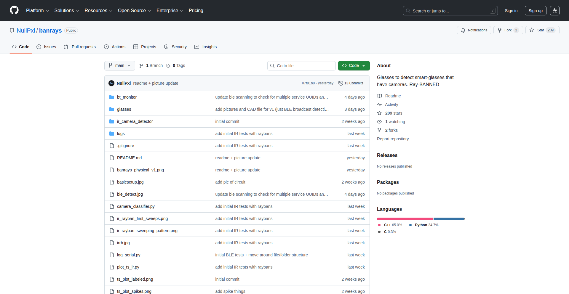 SpecterSense: Smart Glasses Camera Detector