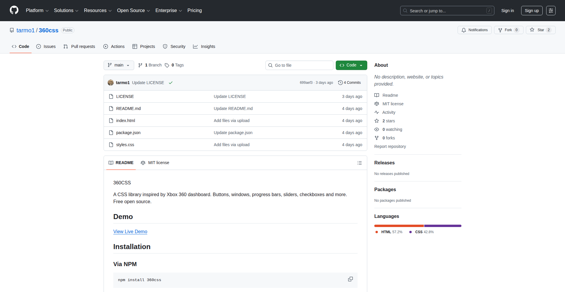 360CSS: Retro UI Style Toolkit