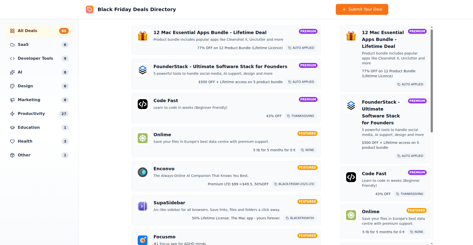DevDealsHub: Black Friday Premium Software Directory