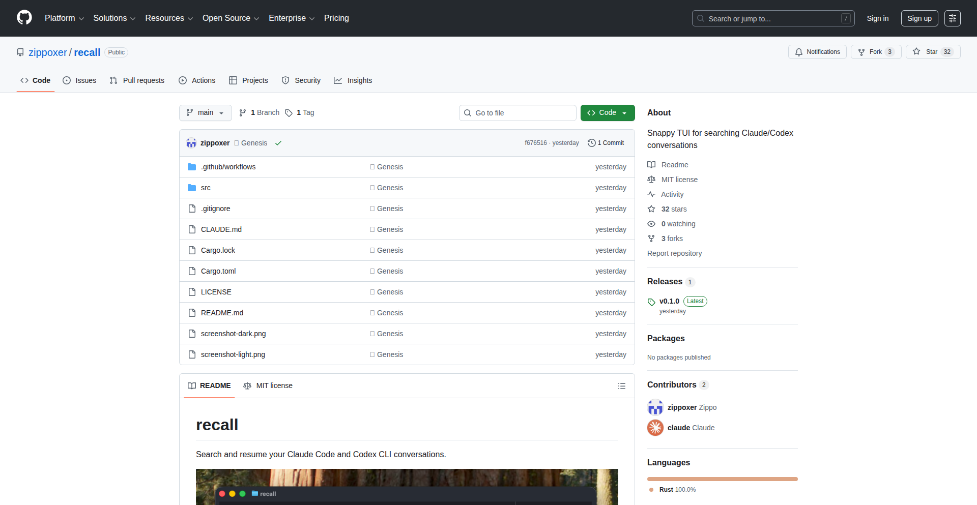 Recall: TUI for AI Session Revival