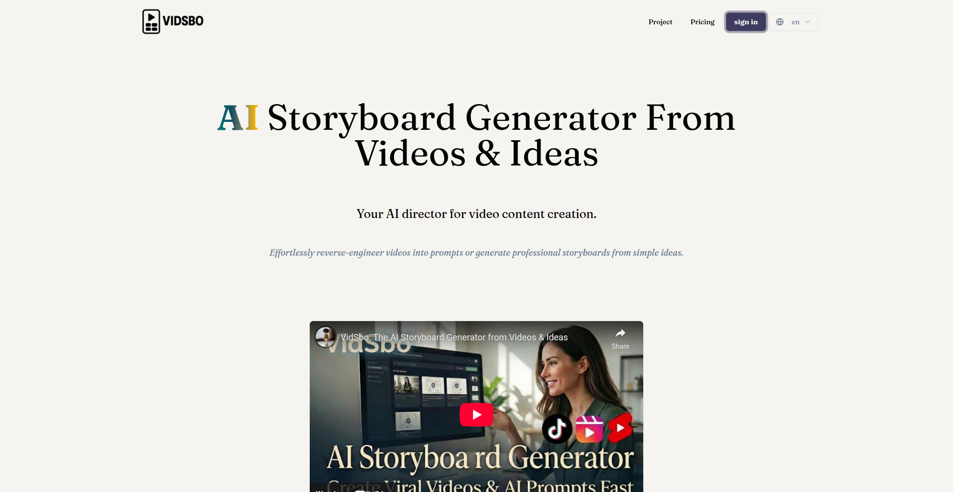 VidSbo: Reverse-Engineered Visual Narratives