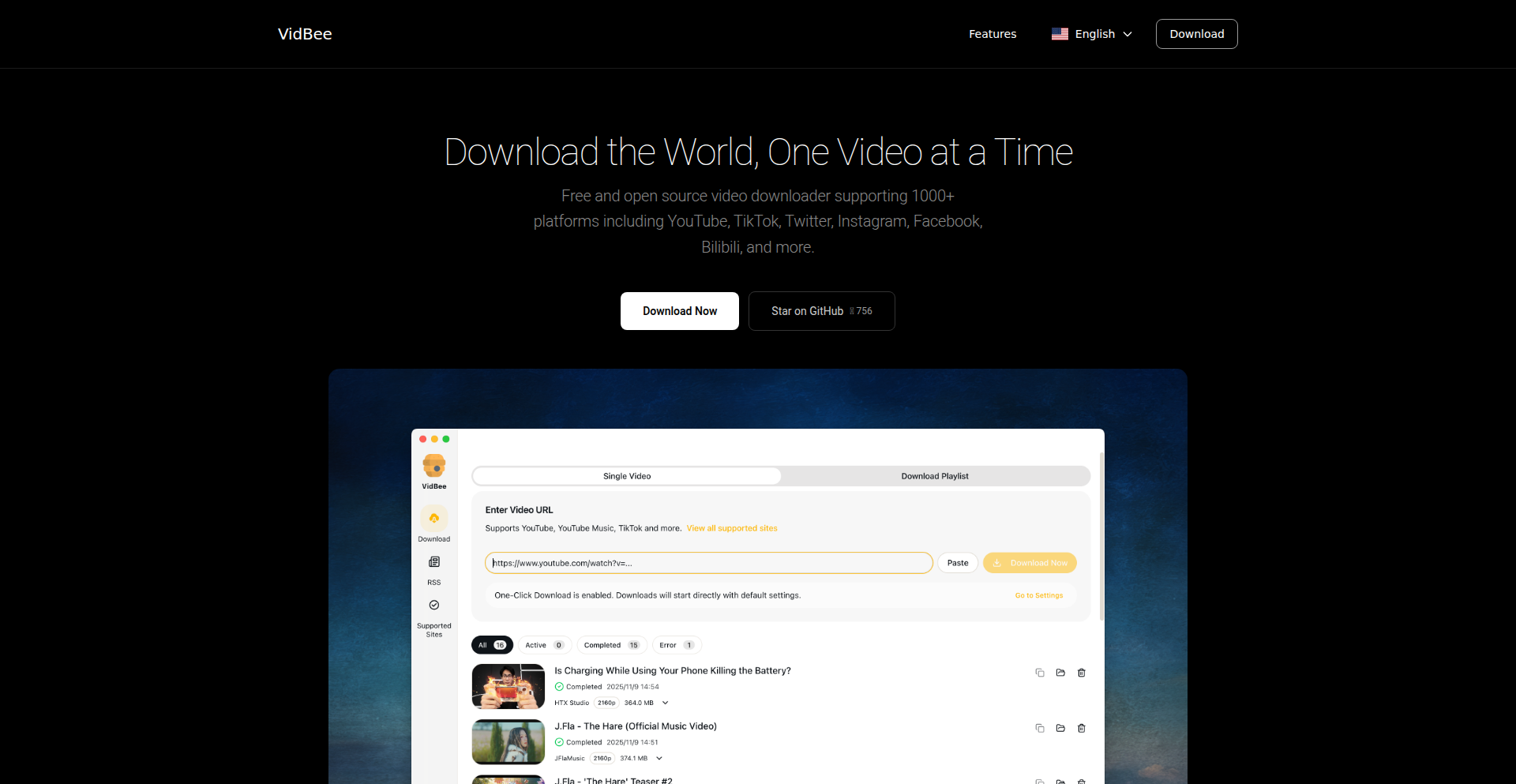 VidBee 自动订阅视频下载器