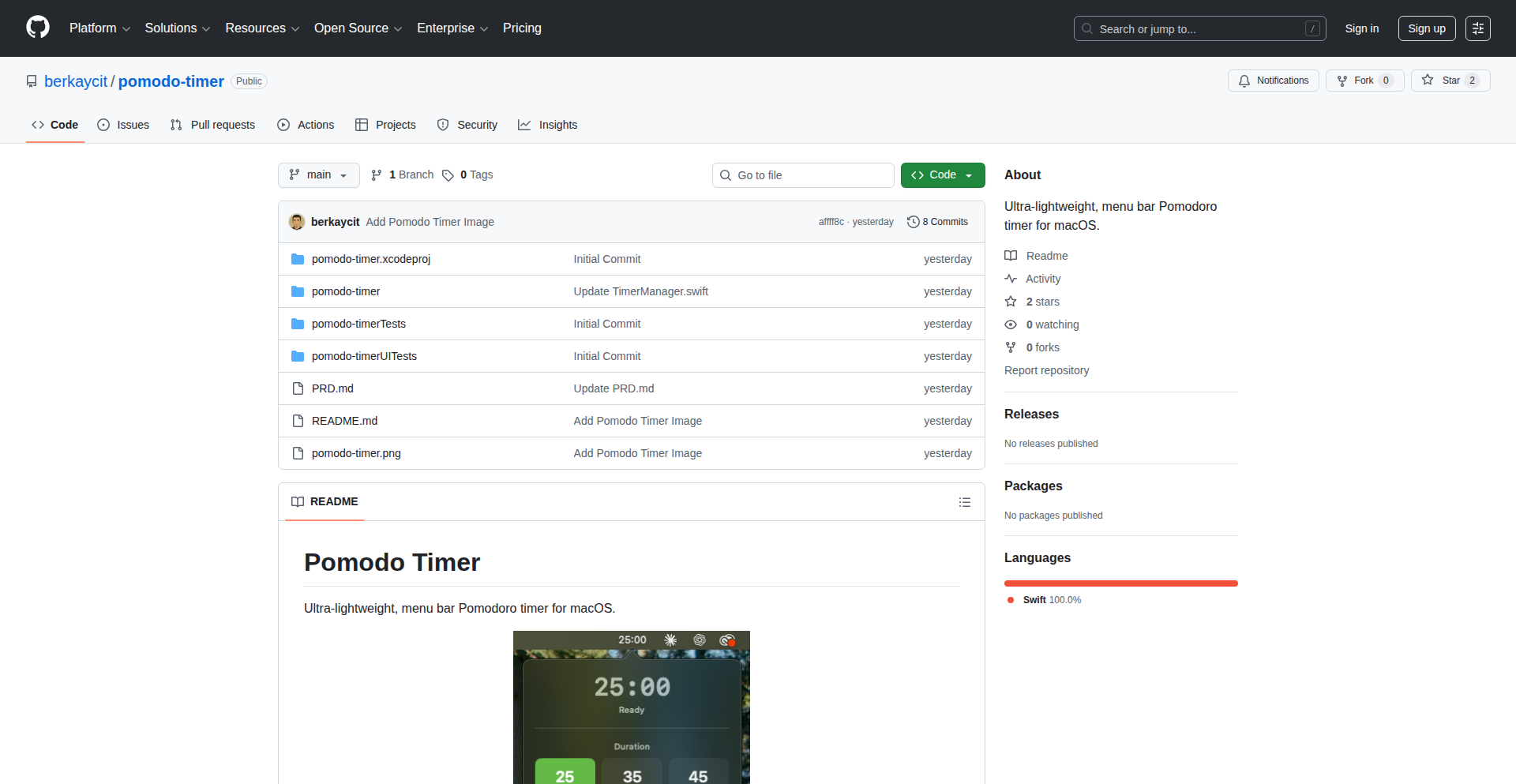 极简番茄时钟MenuBar