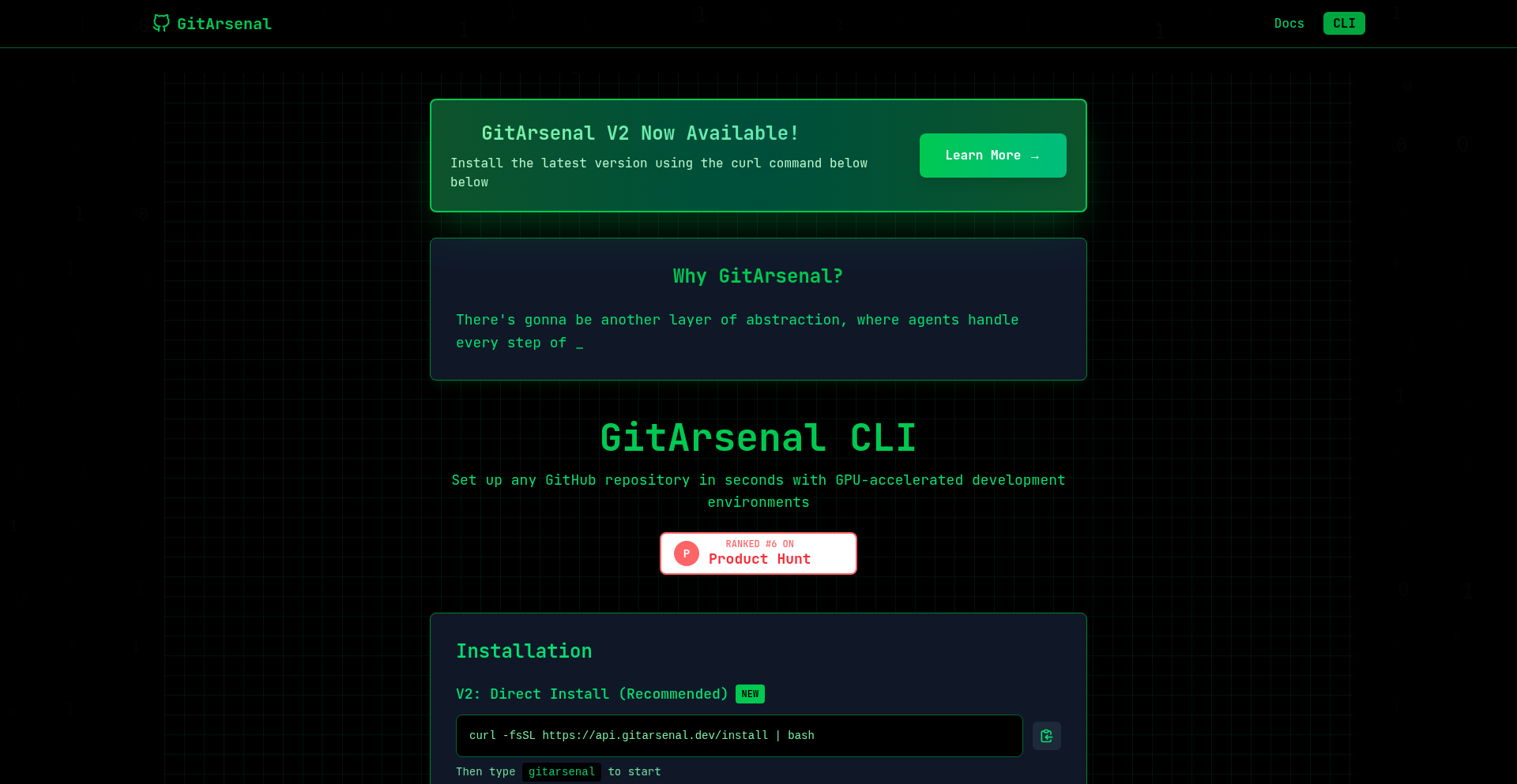 GitArsenal: 代码即刻运行引擎