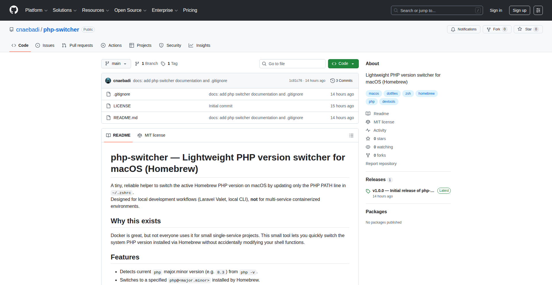 Mac PHP版本自动切换器