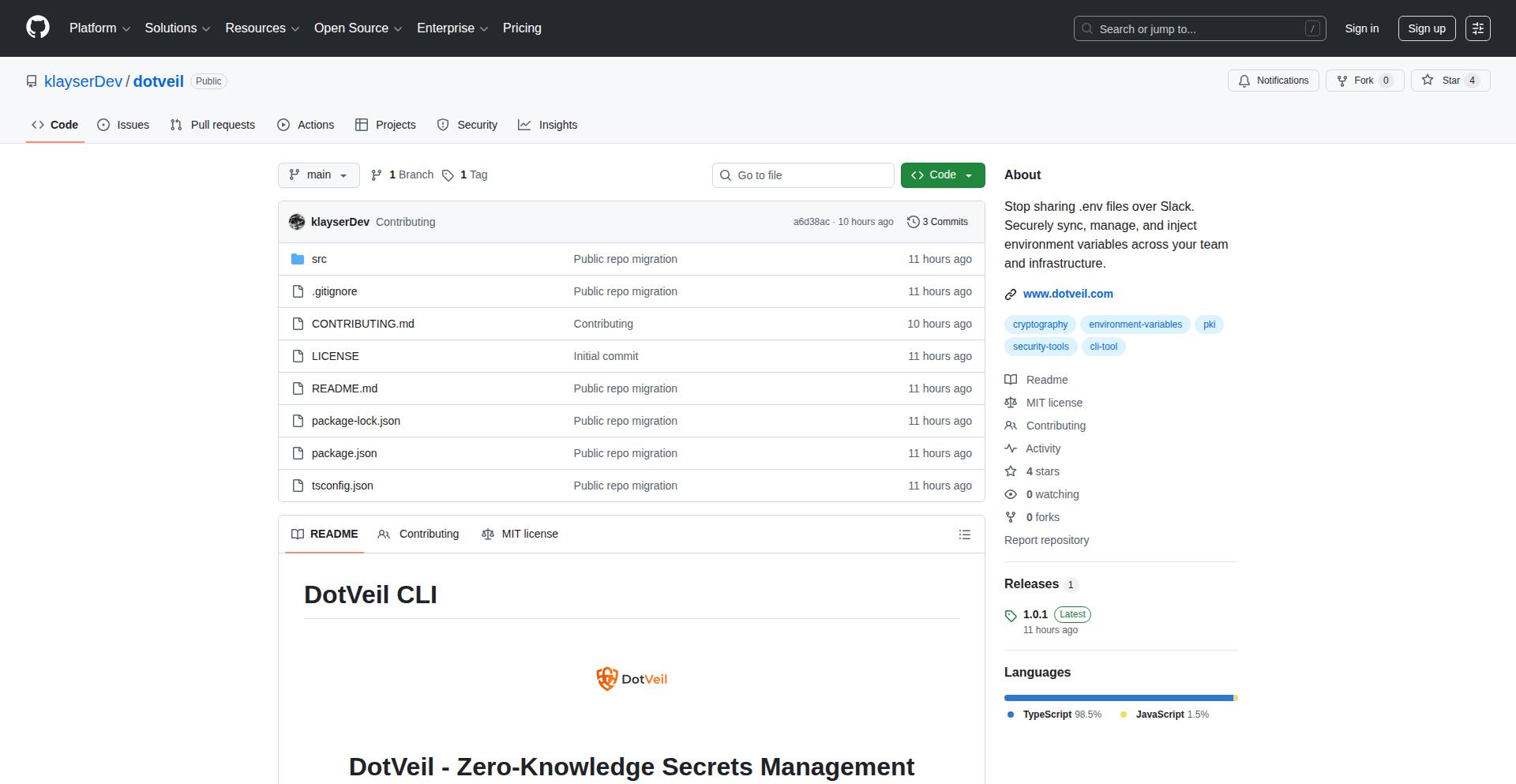DotVeil - 零知识 .env 文件同步引擎