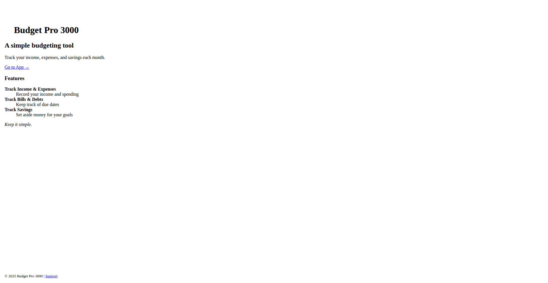 Web1.0 预算大师 3000