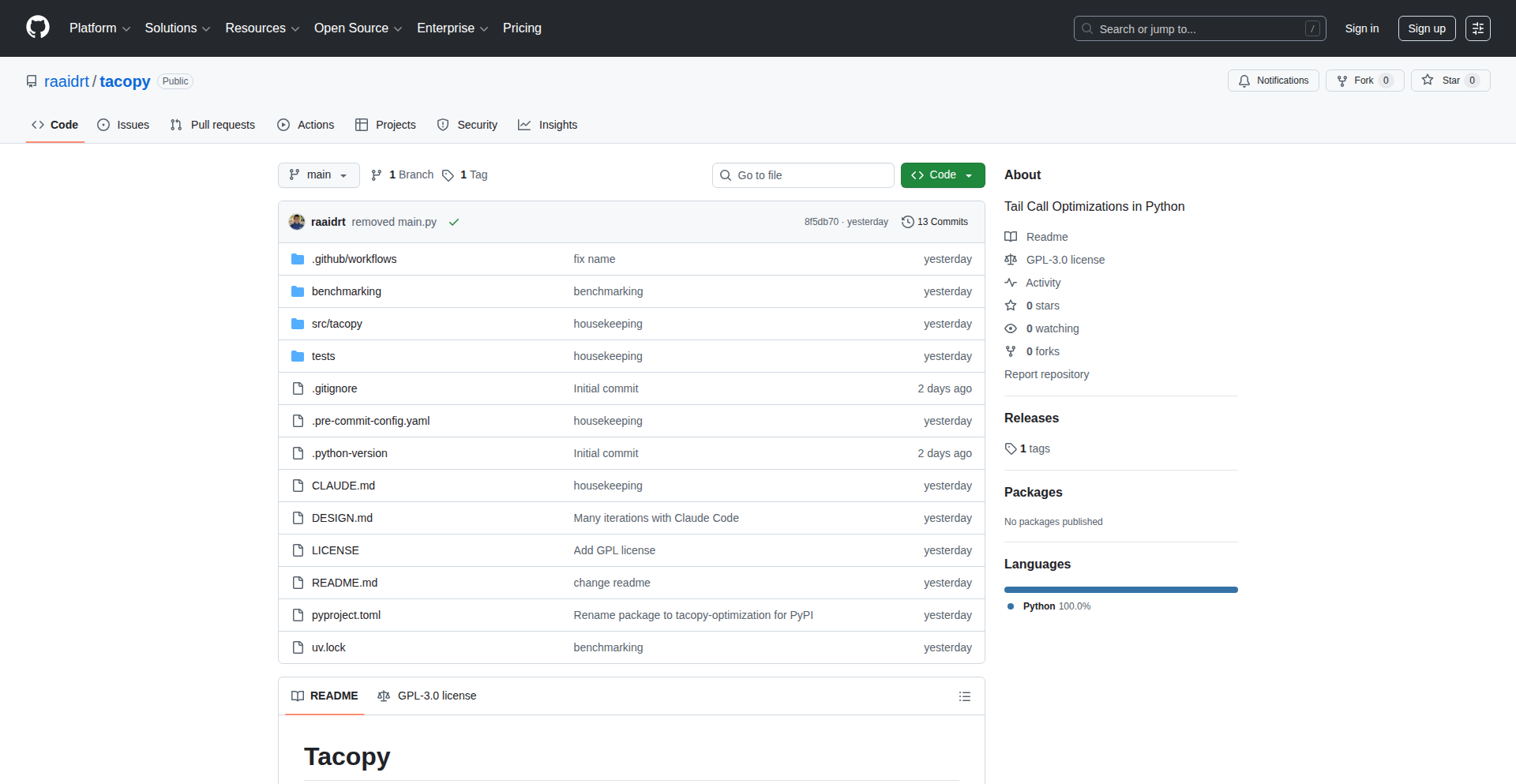 Tacopy：Python 的尾调用优化助手