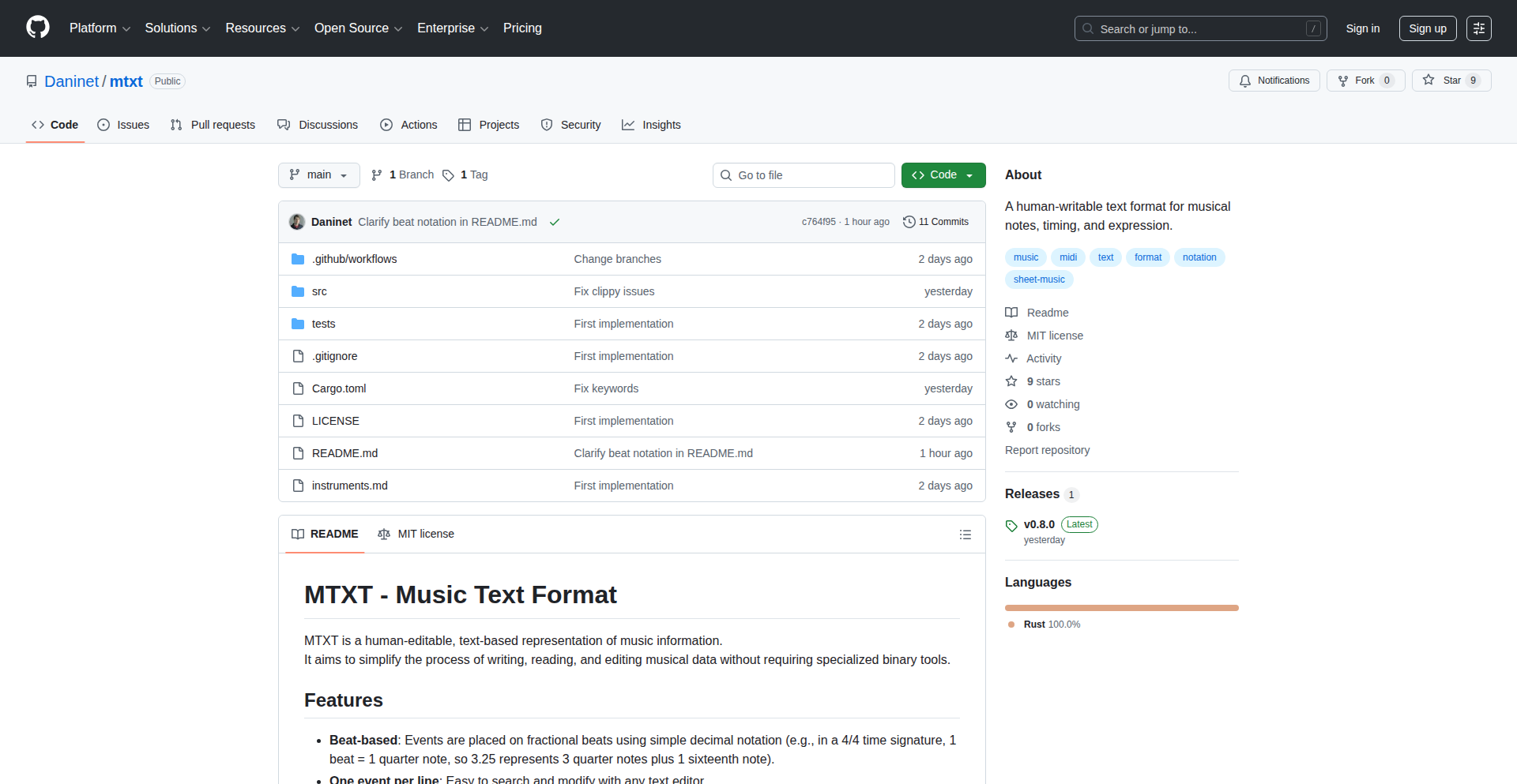 MTXT: 音乐的文本化表达格式