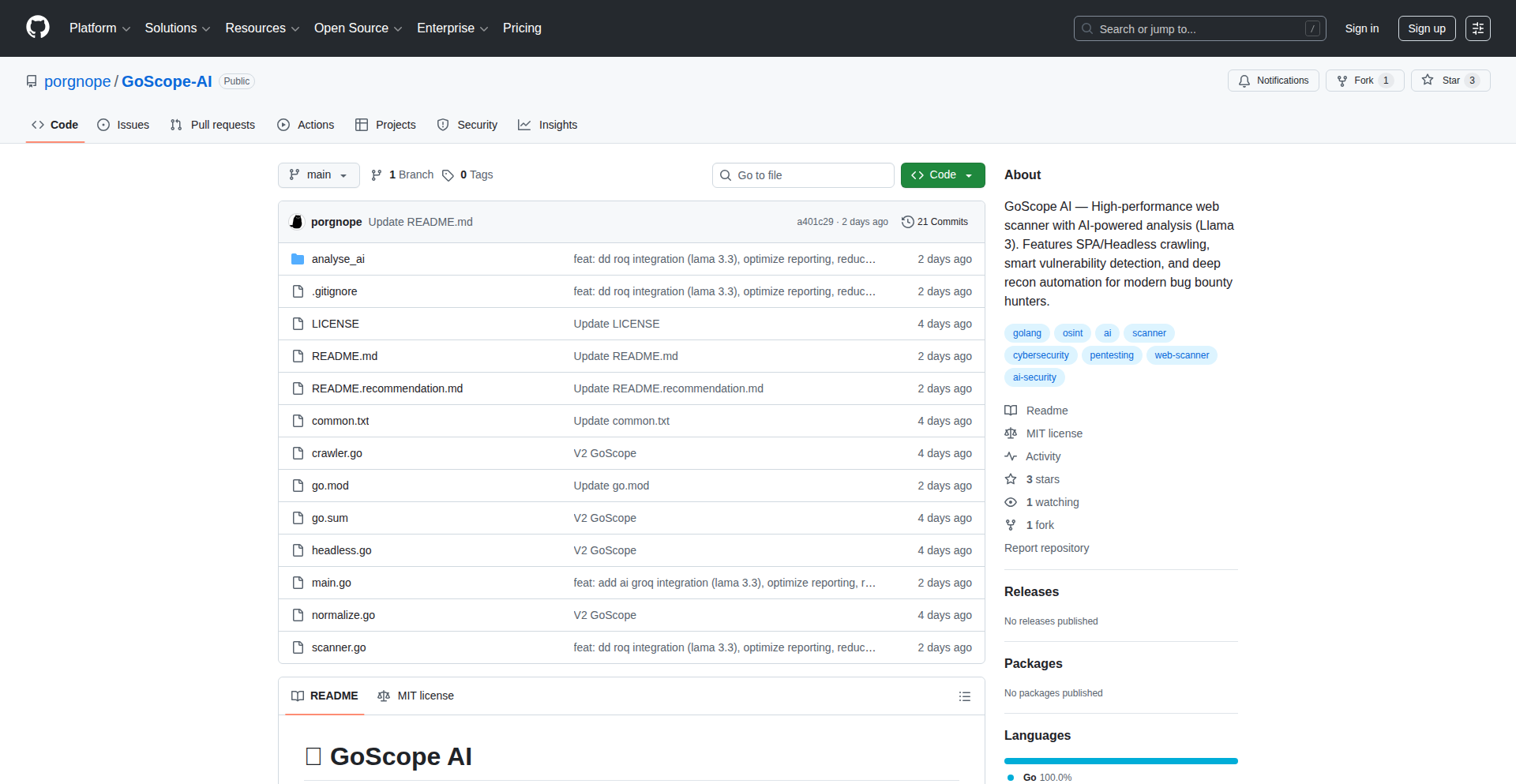 GoScopeAI - 智能漏洞洞察扫描器
