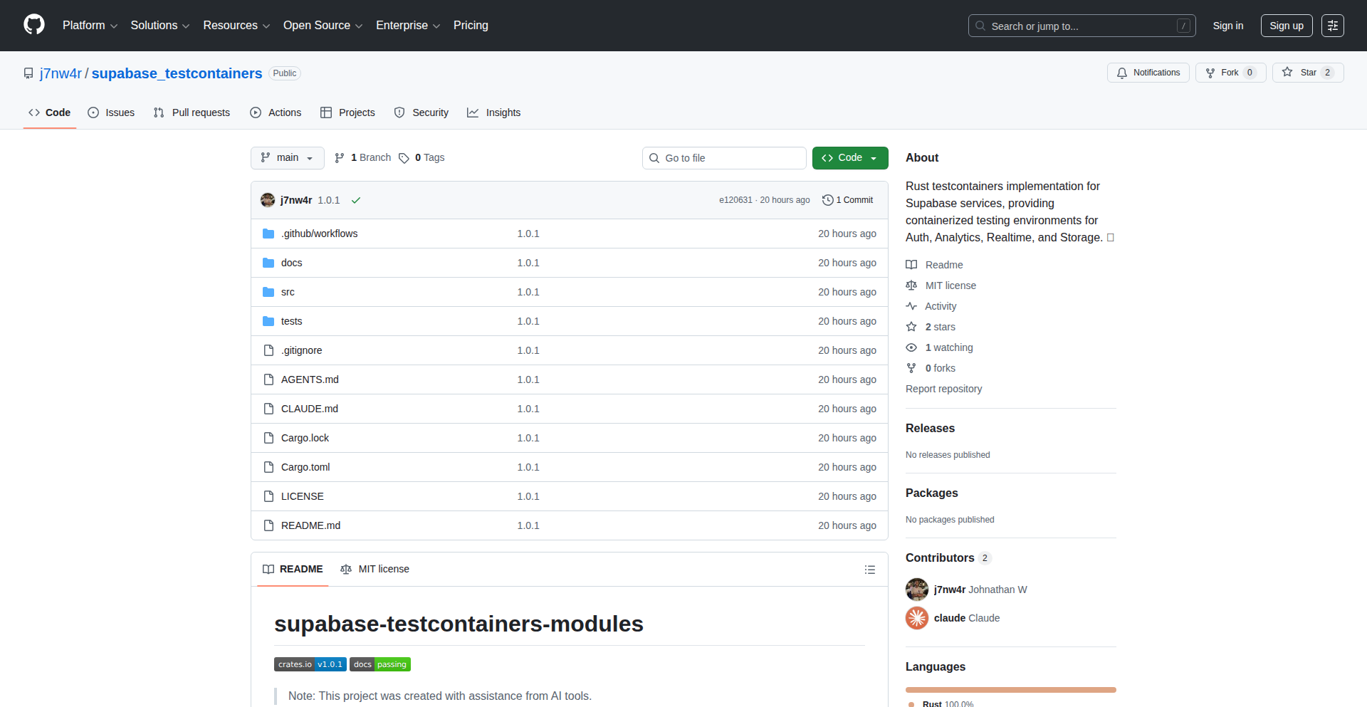 Supabase Testcontainers for Rust (Rust-Supabase-TC)