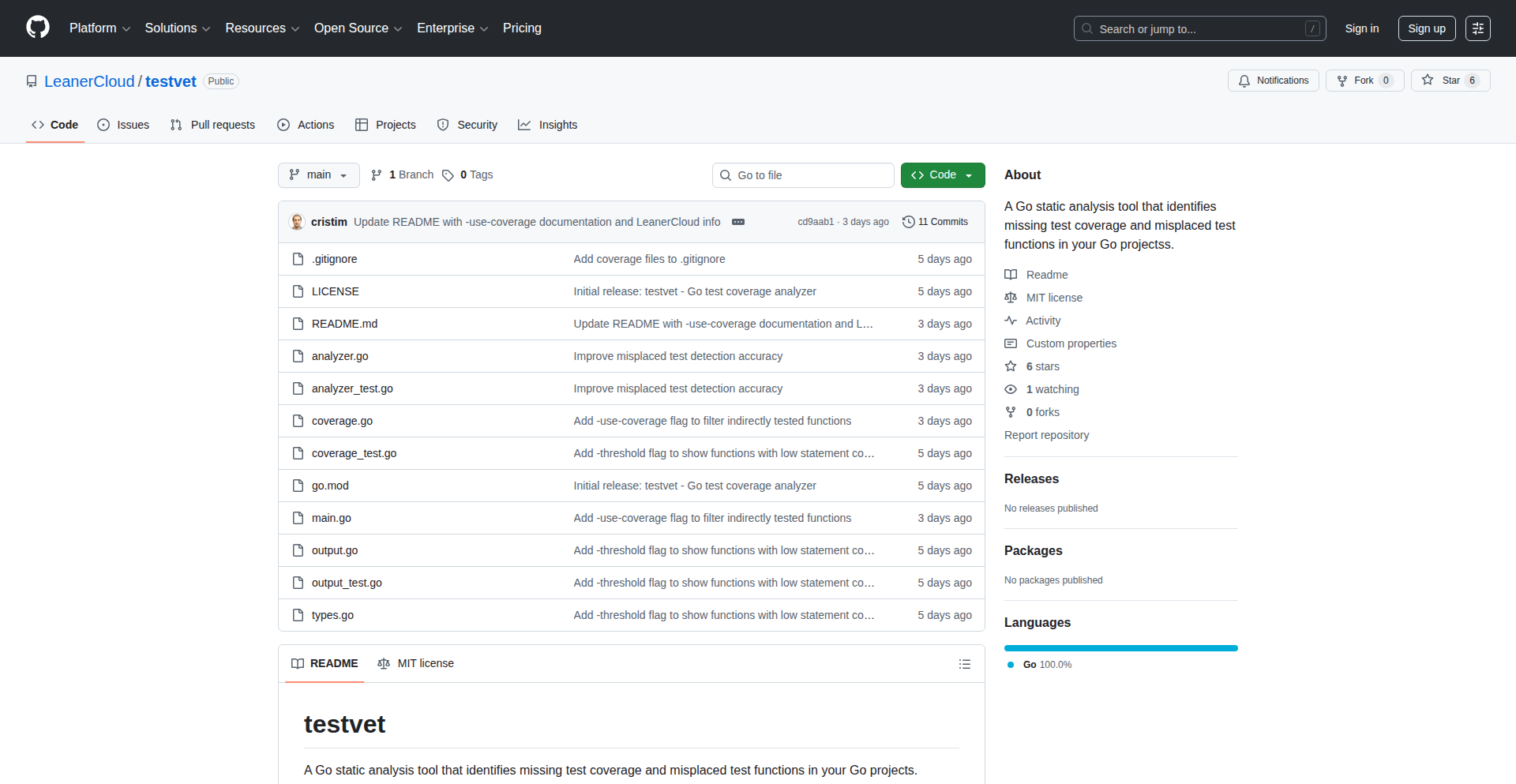 Go代码覆盖率侦探