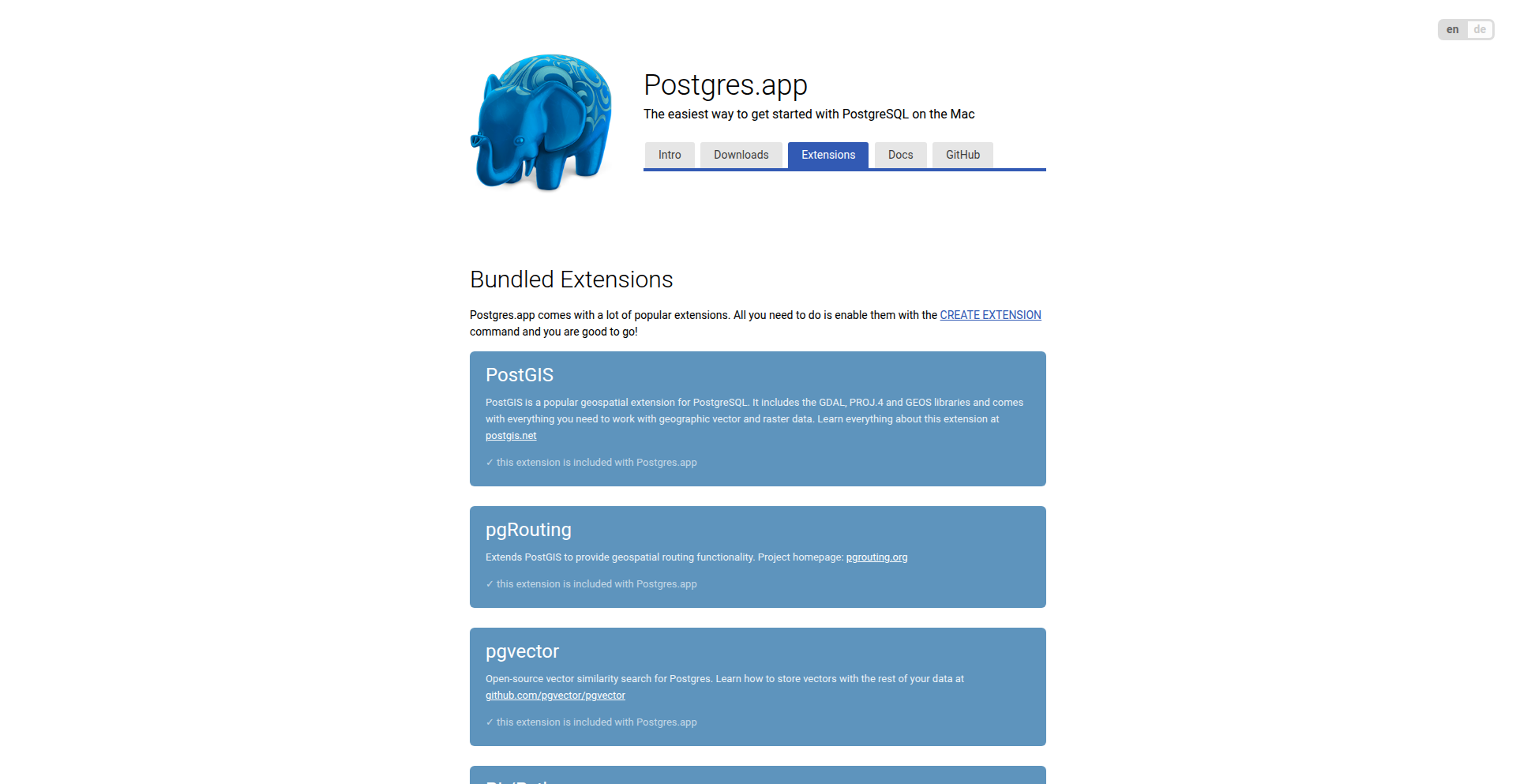 Postgres.app Extension Pack