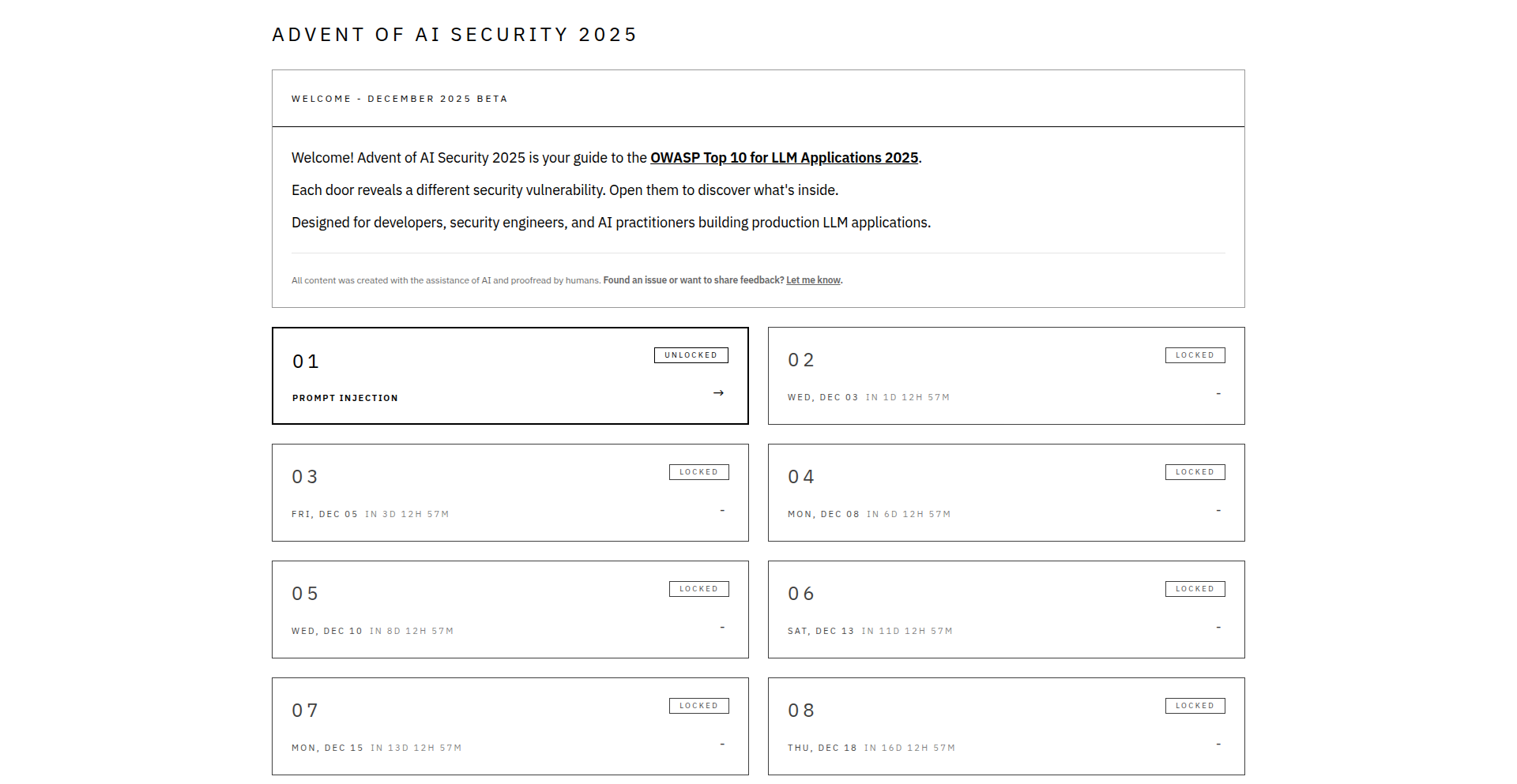 AI Security Advent Calendar 2025
