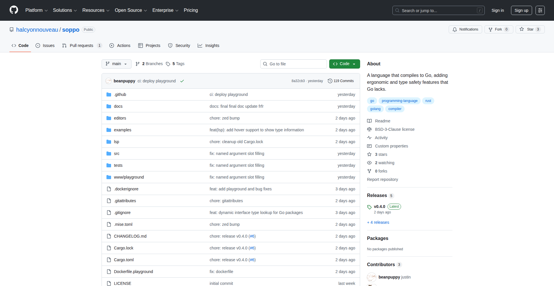 Soppo: Enhanced Go with Enums, Pattern Matching, and Nil Safety