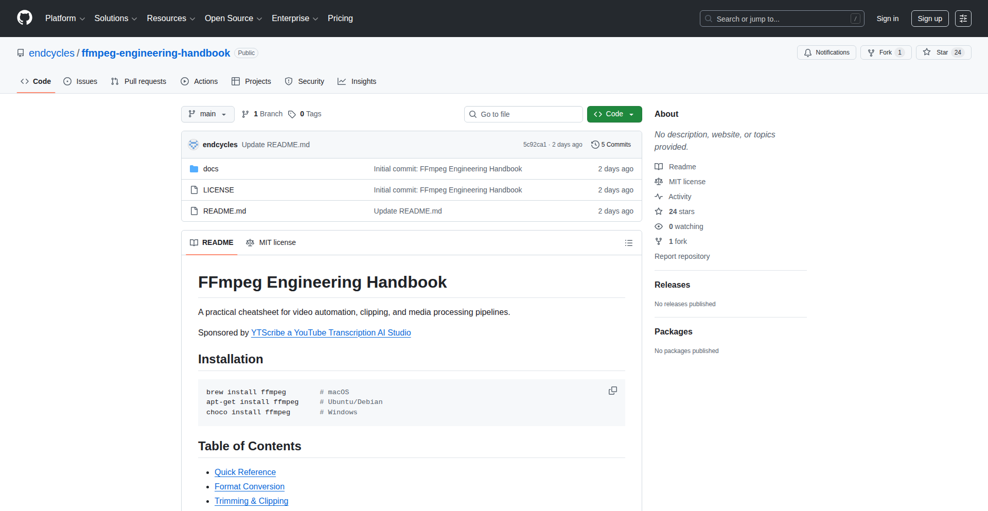 FFmpeg Artisan's Codex