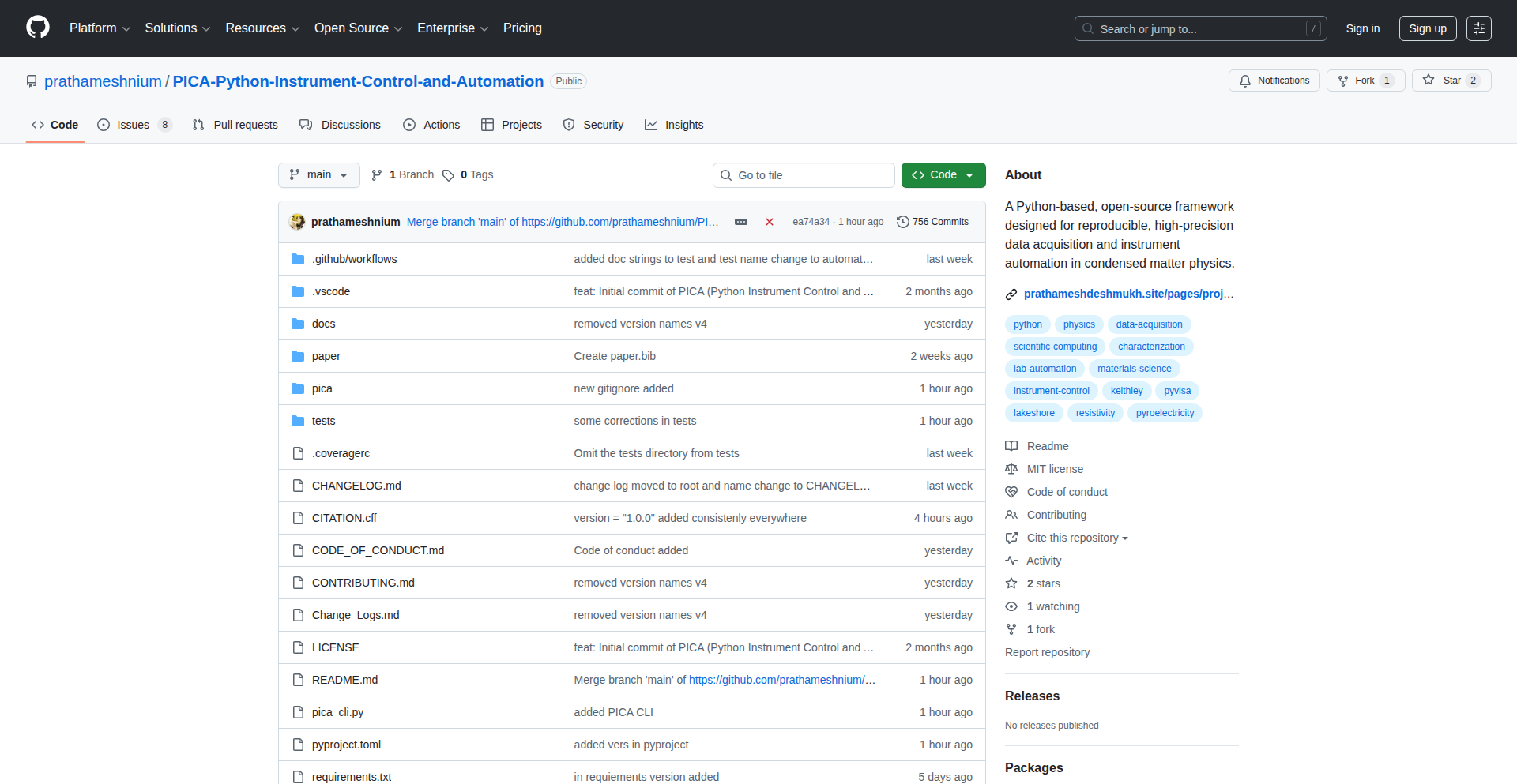 PICA: Python Instrument Control & Automation