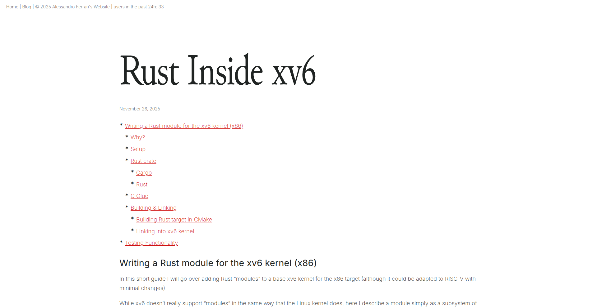 Rust-Enhanced Xv6 Kernel Modules
