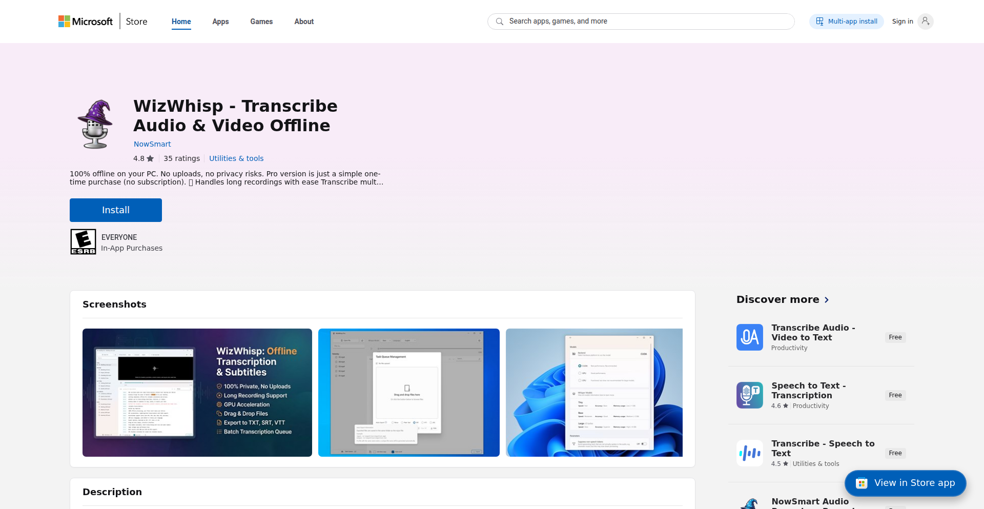 WizWhisp: Offline AI Transcription Engine