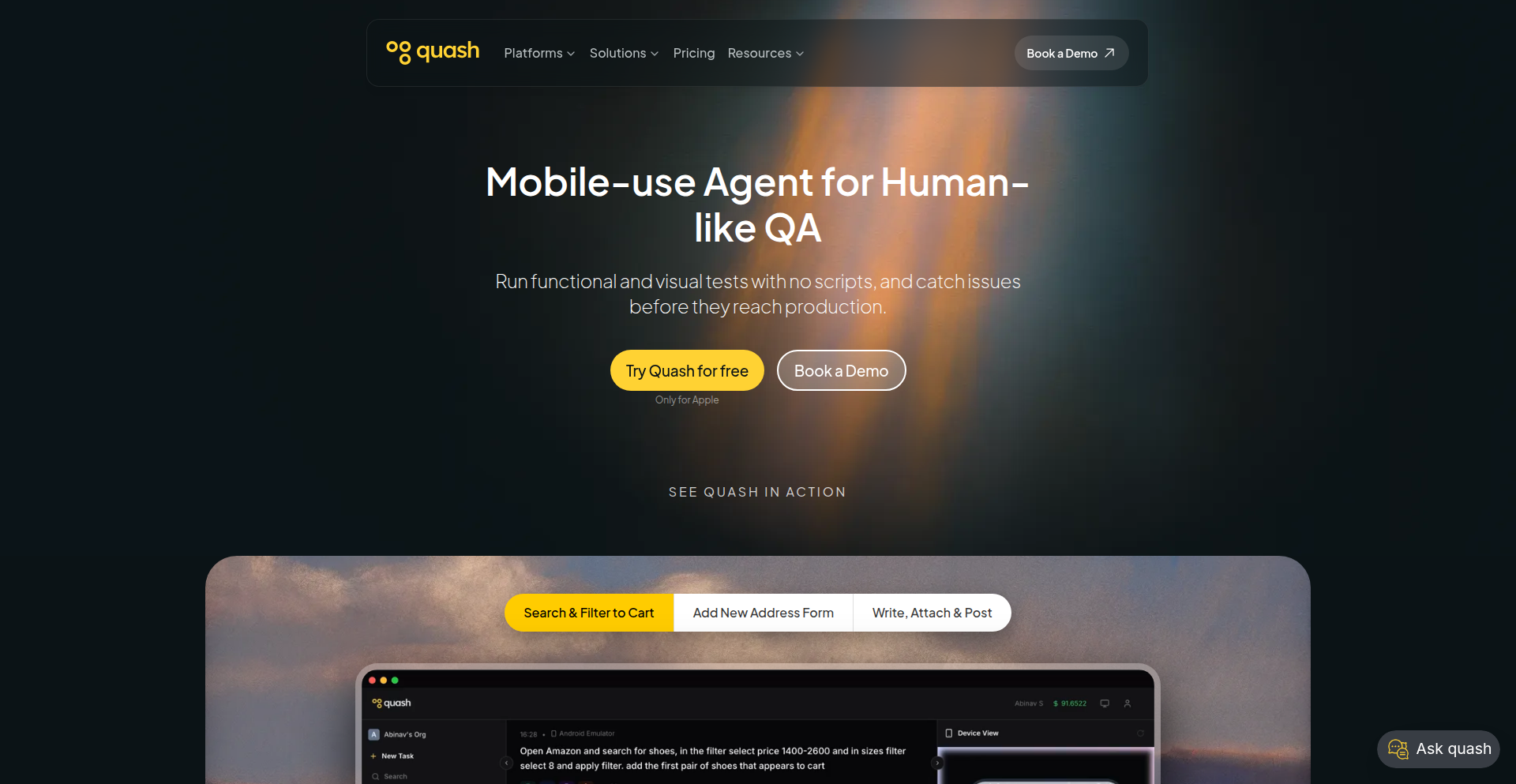 Quash: 自然语言驱动的移动端自动化测试代理