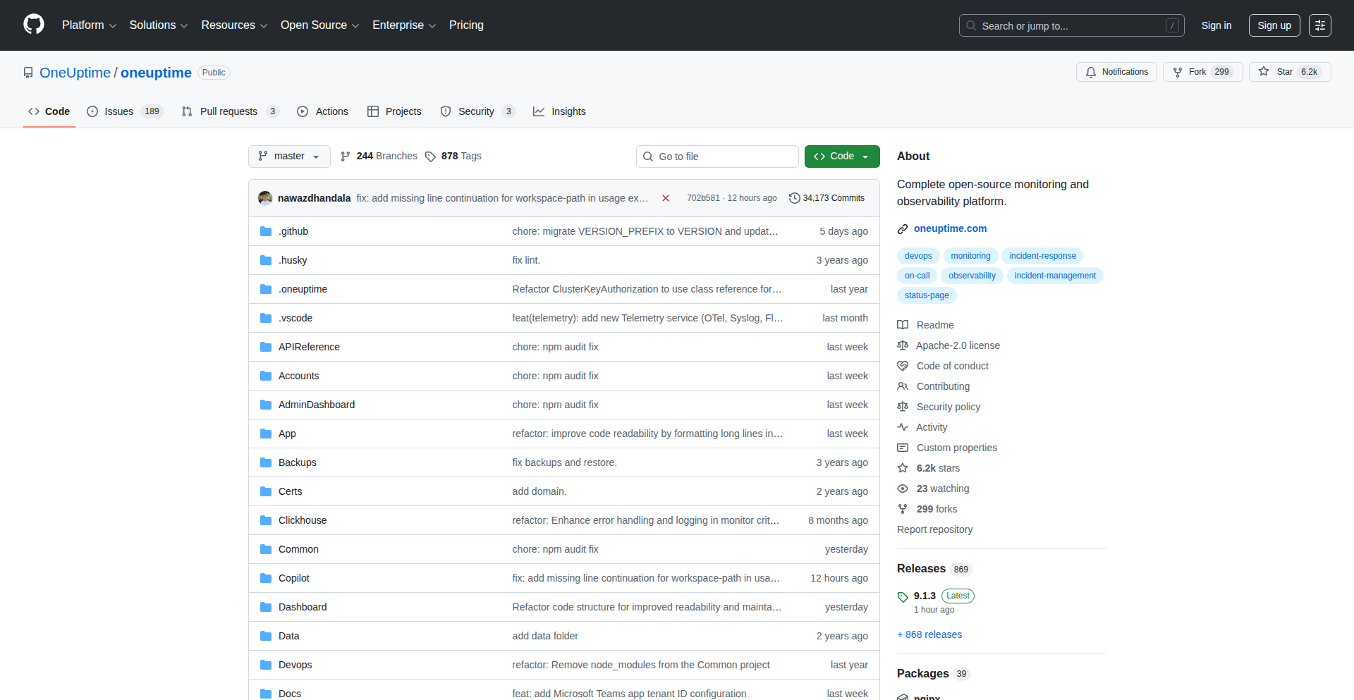 OneUptime 开放式可观测性平台