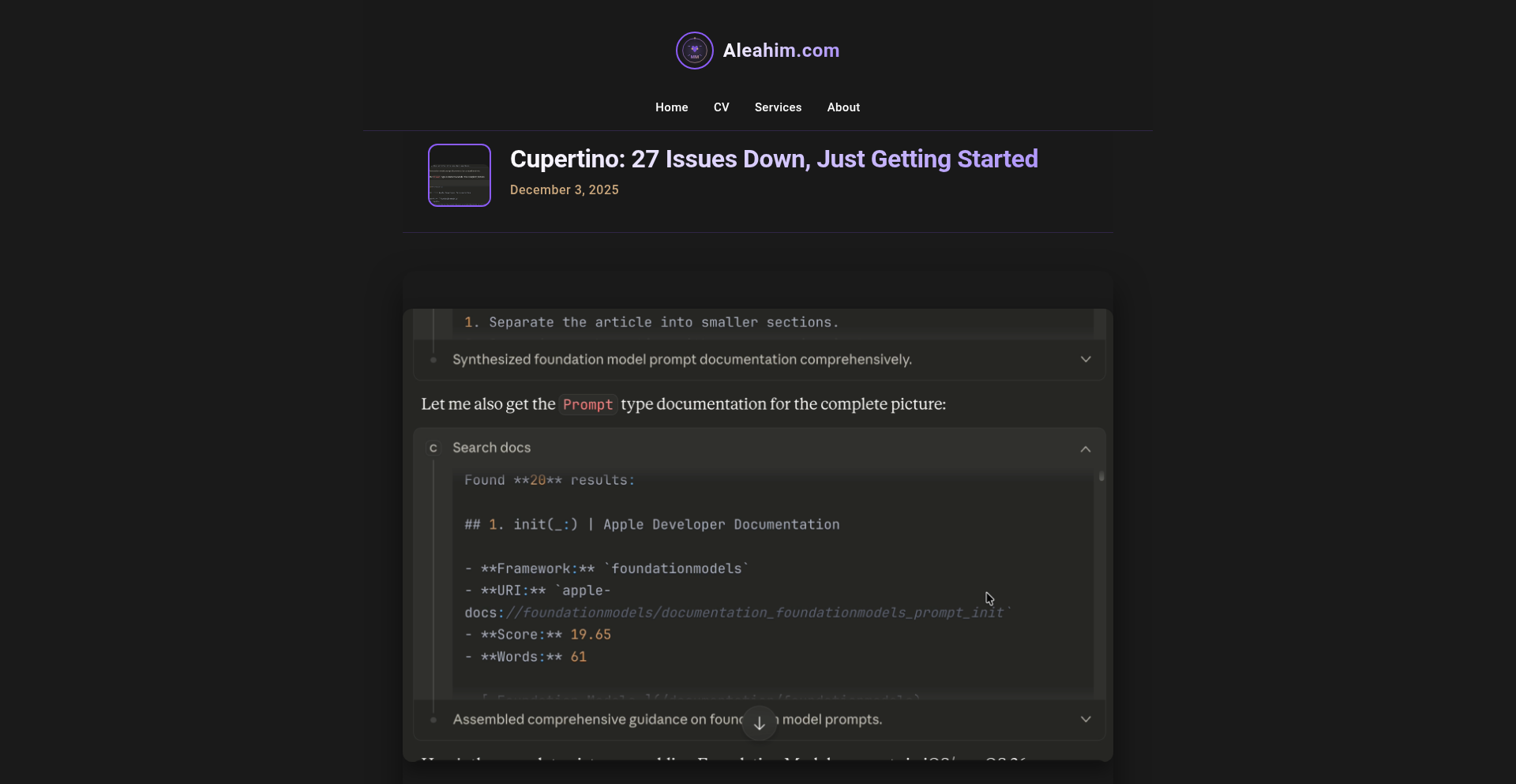 Cupertino离线文档服务器