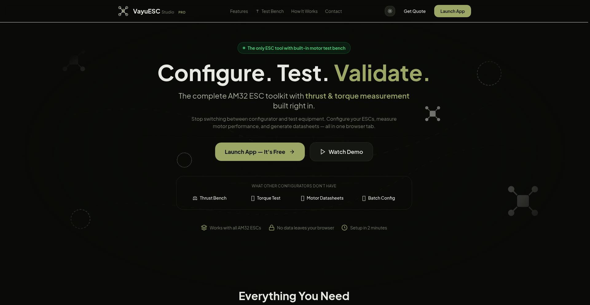 Vayu: Drone ESC 调参与性能测试仪