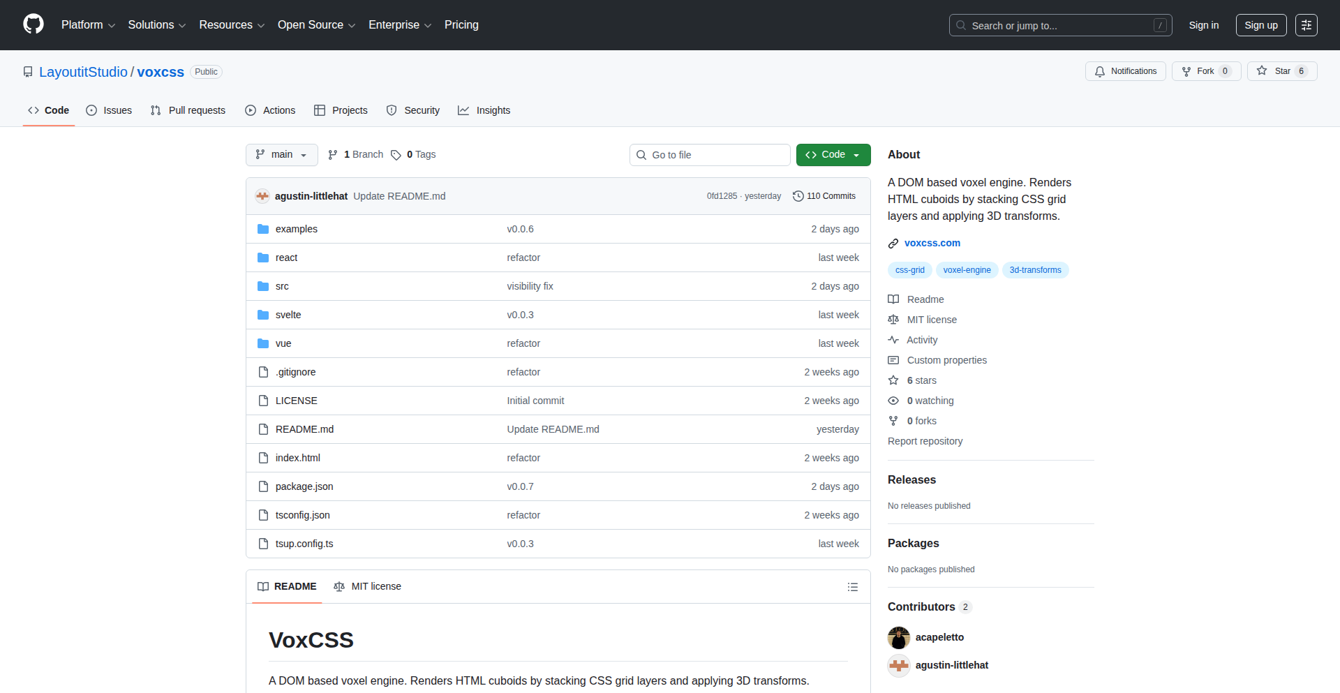 VoxCSS: 基于DOM的体素渲染引擎