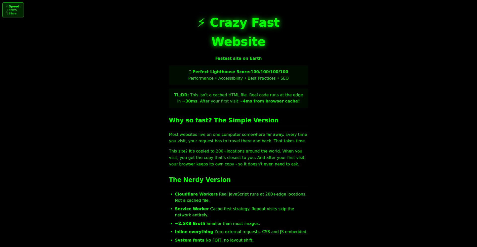 Cloudflare Workers 极速响应站