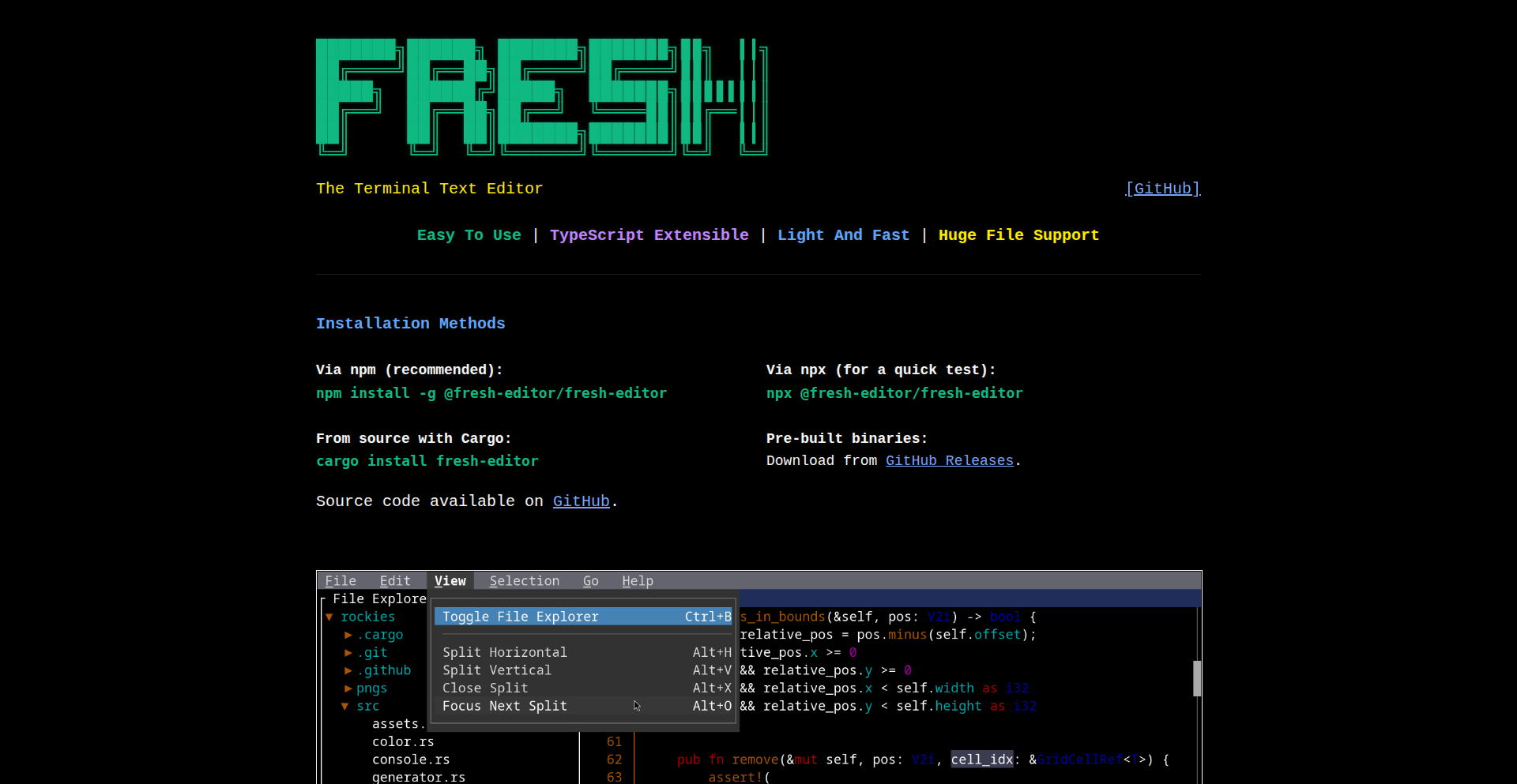 Fresh：Rust打造的极速终端文本编辑器