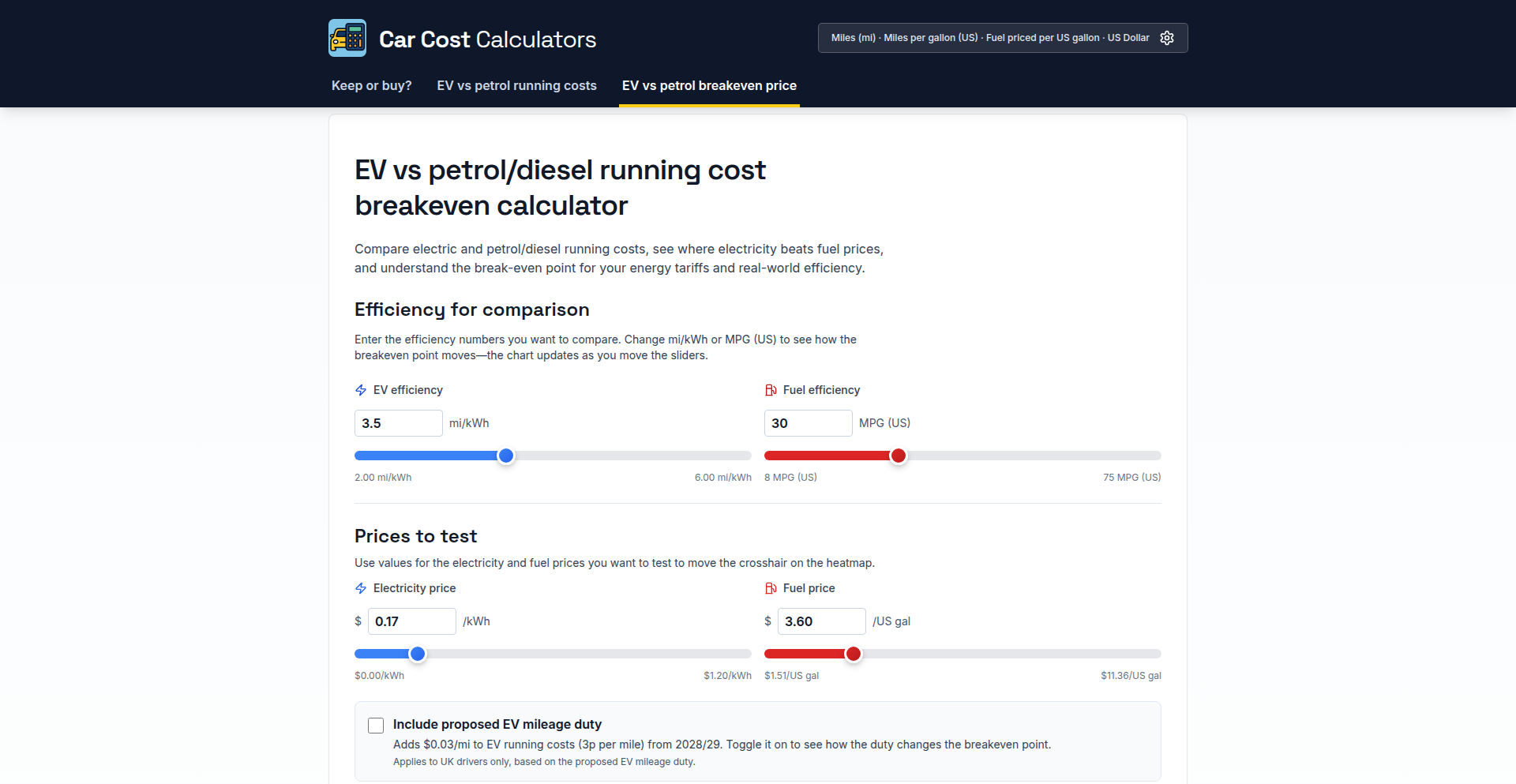 电耗冰点：电动汽车与燃油车成本拐点分析仪