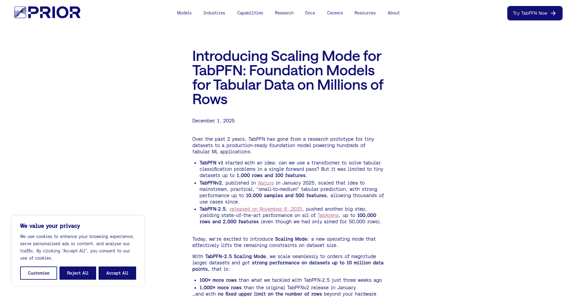TabPFN超大规模表格模型