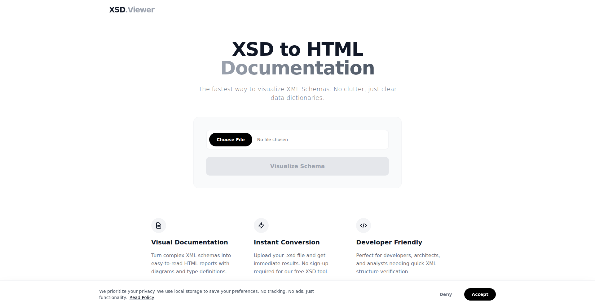 XSD速览器: 隐私友好型XML Schema文档生成器