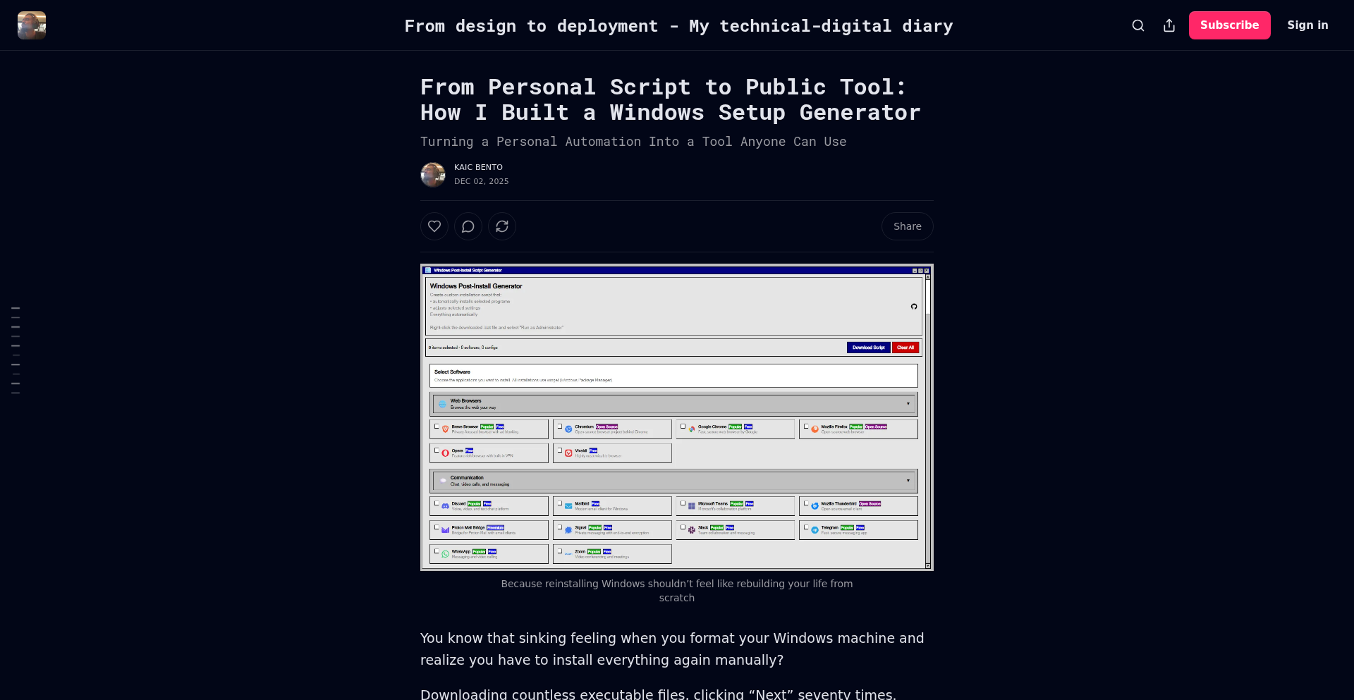 WinSetupGen: Windows 一键配置生成器