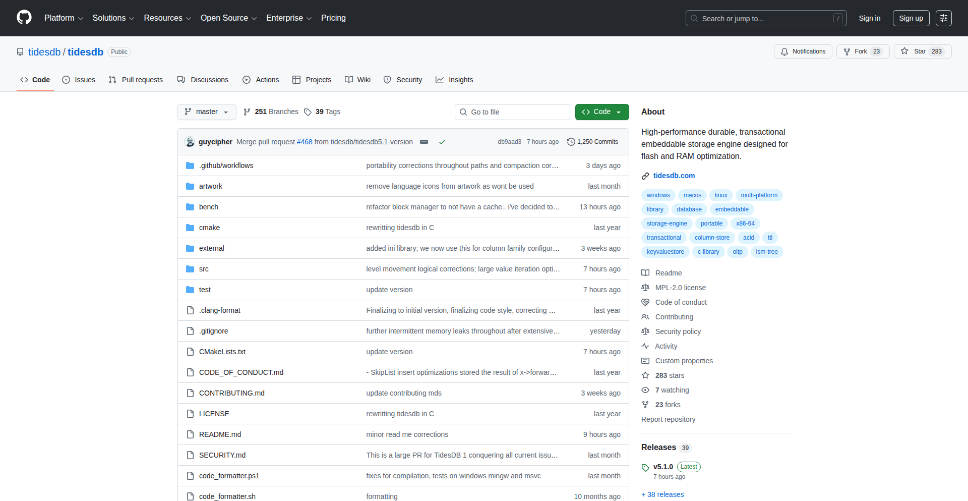 潮汐数据库 (TidesDB)