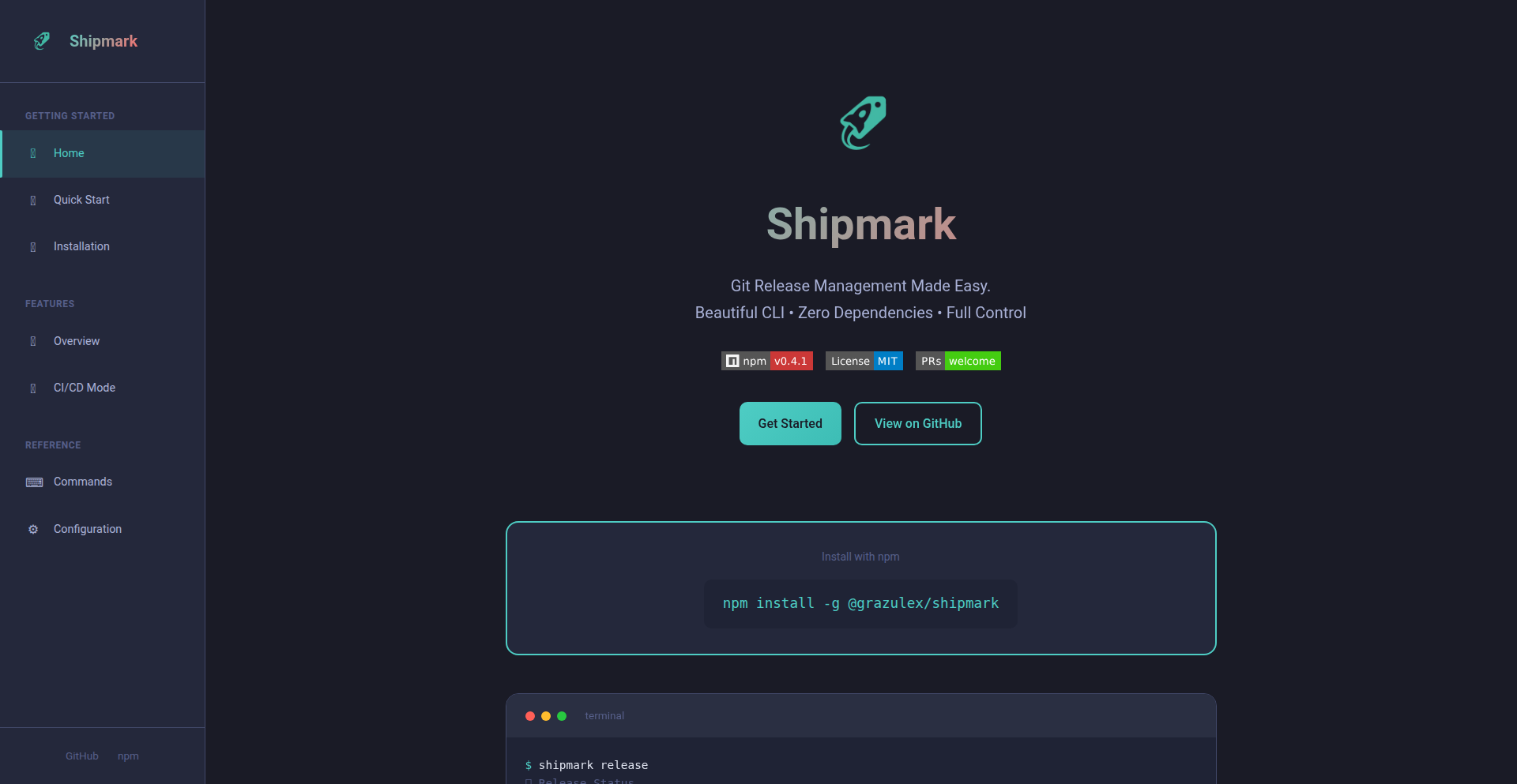 Shipmark-零依赖Git版本管理CLI