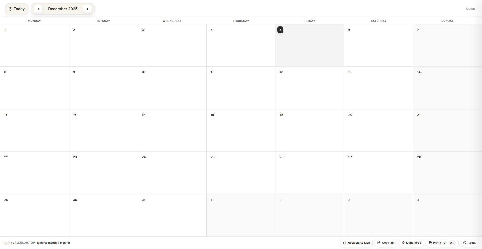 PrintCalendar.top: 极简离线月历任务规划师