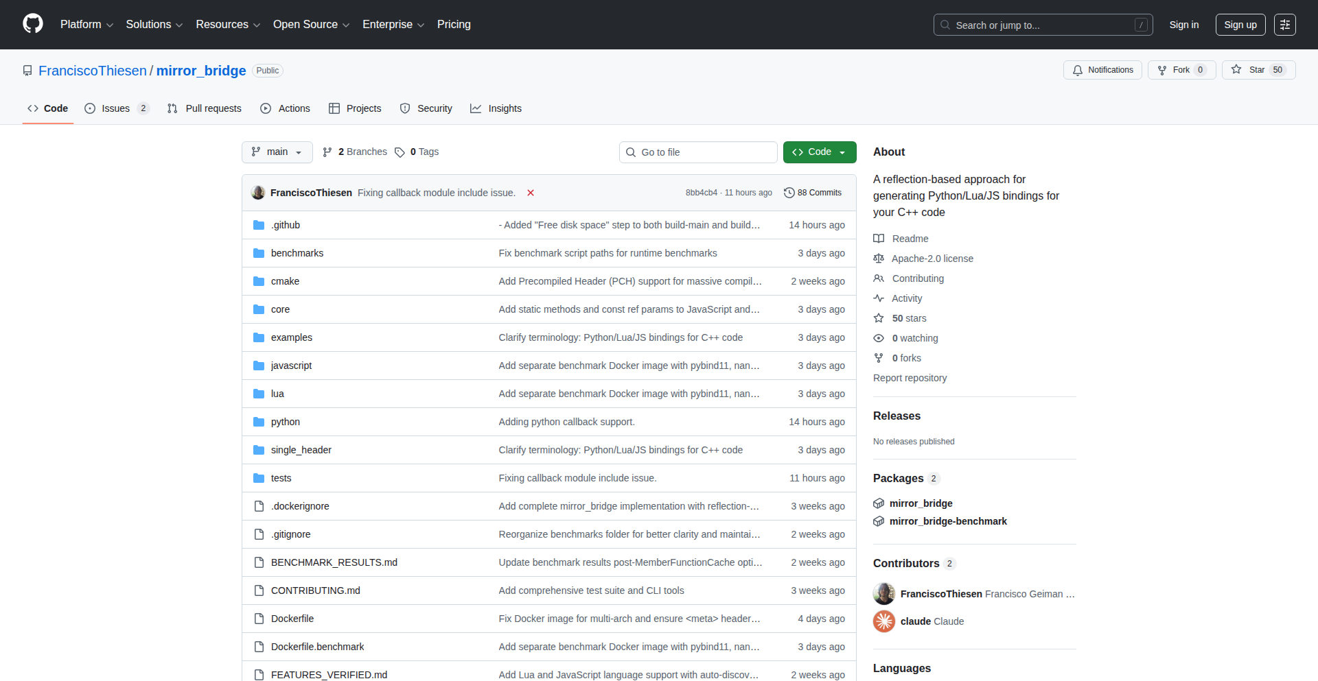 MirrorBridge: C++反射驱动的Python绑定自动生成器
